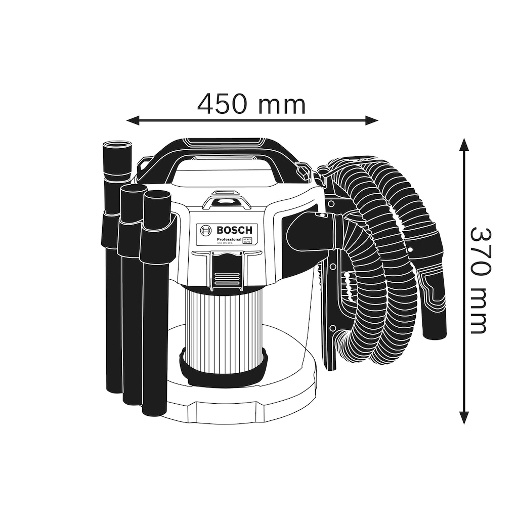 Bosch Professional Nass-Trocken-Akkusauger »GAS 18V-10«, (Set)