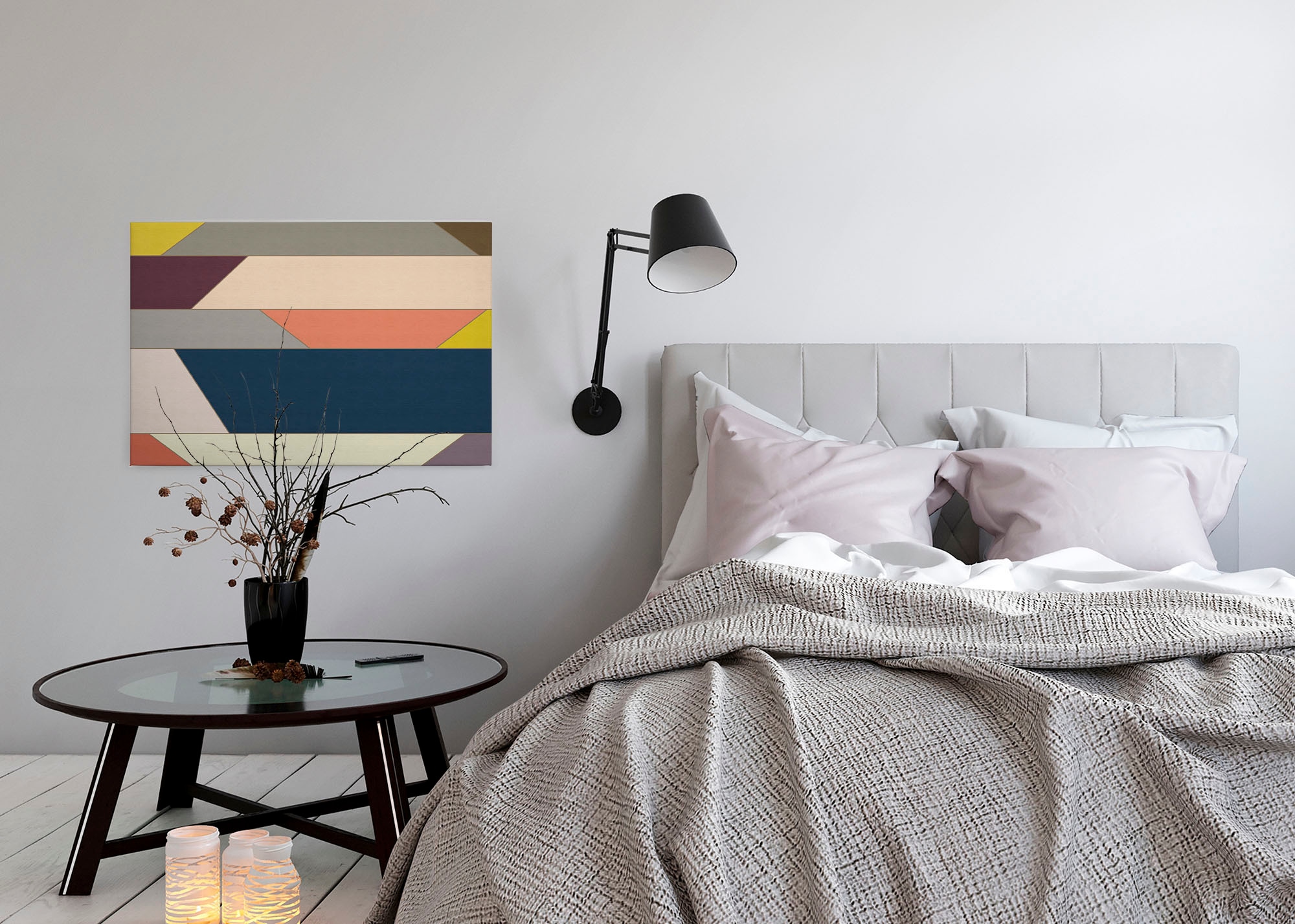 A.S. Création Leinwandbild »geometry«, Kunst-Abstrakt-Kinder, (1 St.), Keilrahmen Farben Bunt Grafisch Abstrakt Leinwand-Bild Wohnzimmer Wand