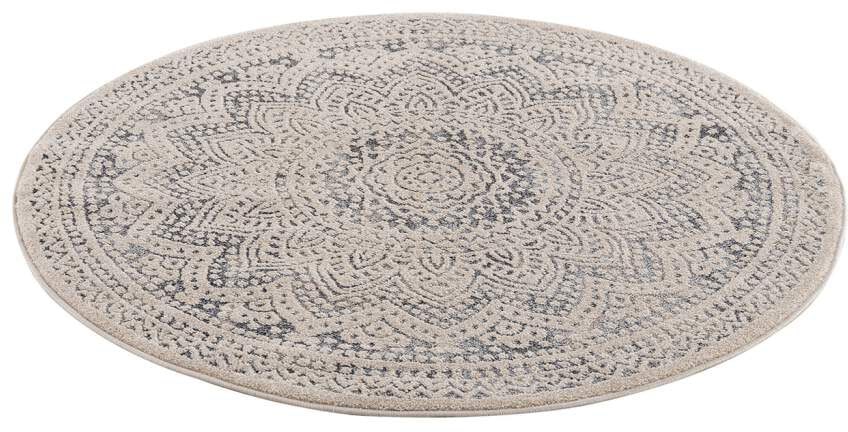 Carpet City Teppich »Art 1652«, rund, 7 mm Höhe, Kurzflor, Ornamenten-Muster, Boho & Mandala Stil