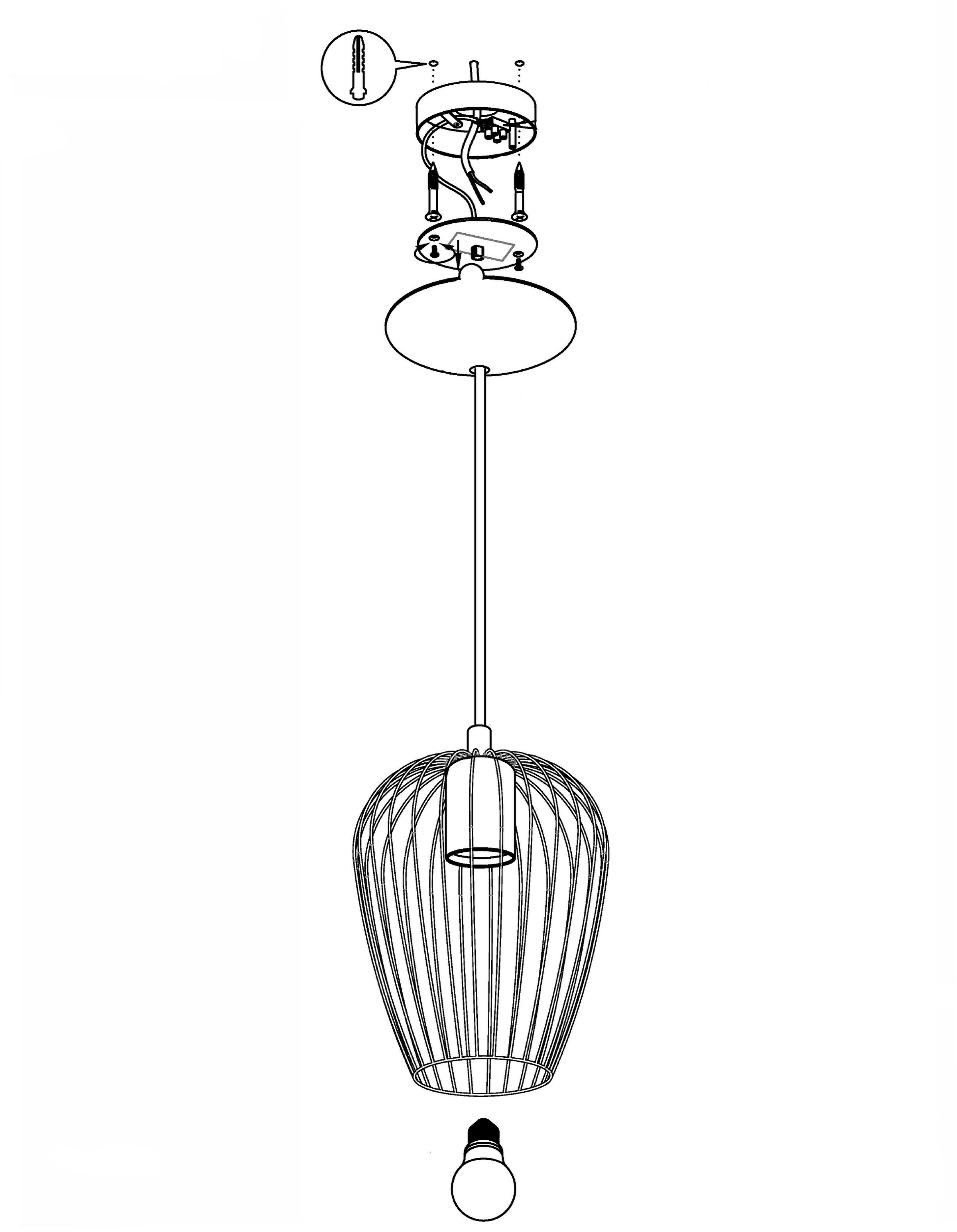 EGLO Pendelleuchte »NEWTOWN«, 1 flammig, Leuchtmittel E27 | ohne Leuchtmittel, Vintage Pendelleuchte, Retro Hängelampe, Fassung E27, Ø: 16 cm