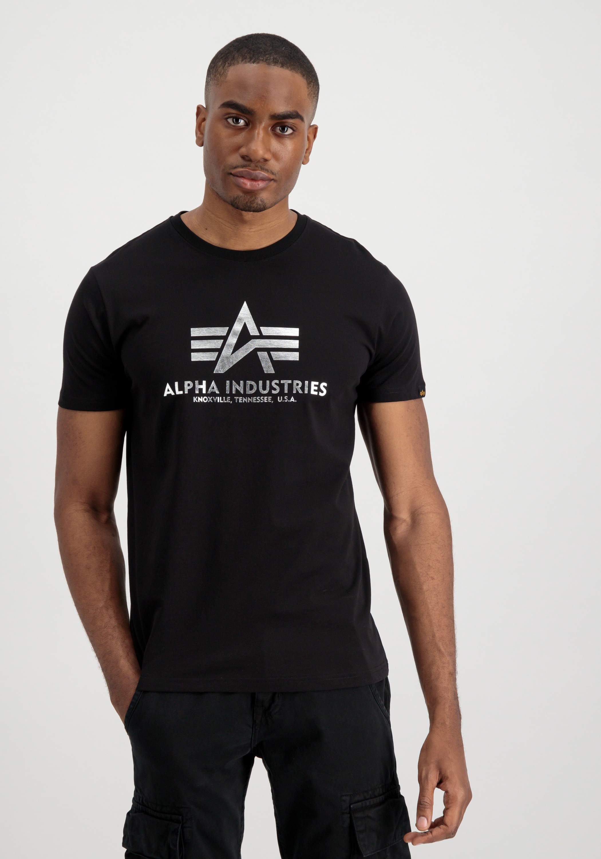Alpha Industries T-Shirt »Alpha Industries Men - T-Shirts Basic T-Shirt BL Foil Print«