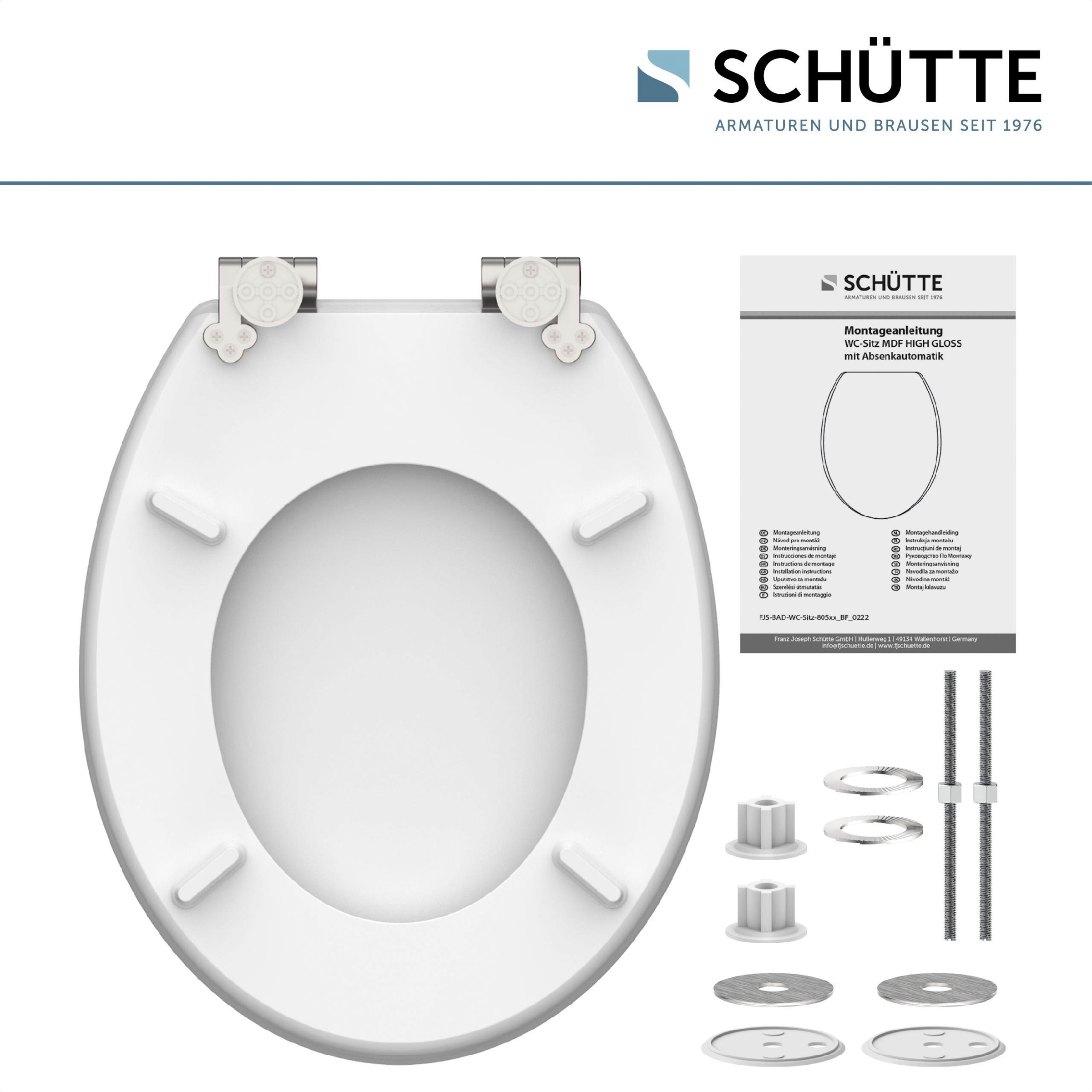 Schütte WC-Sitz »Grey Steel«, High Gloss mit MDF Holzkern, mit Absenkautomatik
