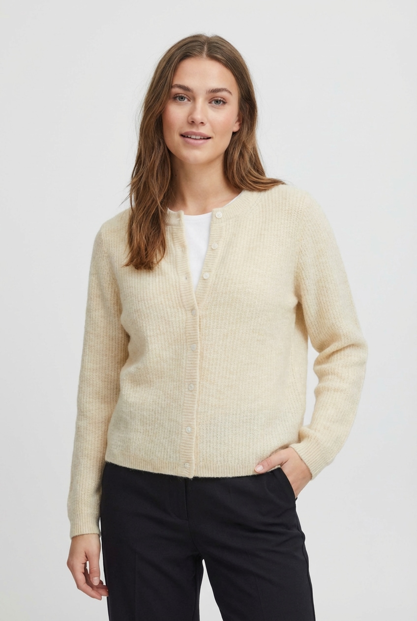 Vila Strickjacke »VILORY O-NECK L/S KNIT CARDIGAN-NOOS« Materialmix, regular fit