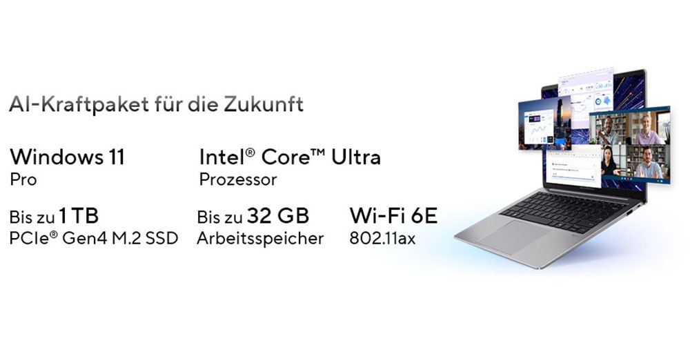 Asus Notebook »ExpertBook P5 P5405CSA-NZ0911W« 35,6 cm / 14 ″ Intel Core Ultra 5 ARC 130V 512 GB SSD