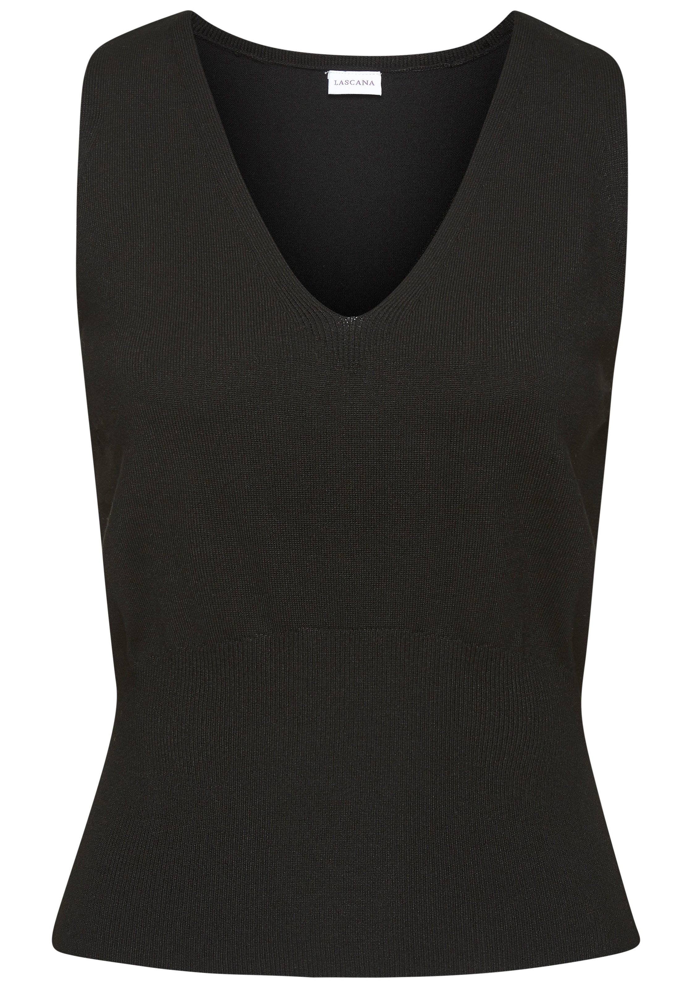 LASCANA Stricktop mit figurschmeichelndem Strickmuster, figurbetonte Passform