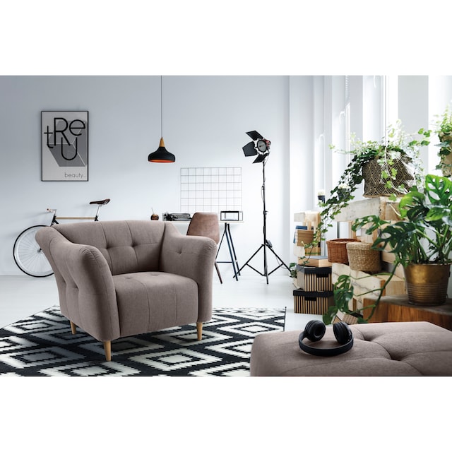 exxpo - sofa fashion Sessel »Soraya«, mit Holzfüßen, frei im Raum stellbar  auf Rechnung kaufen