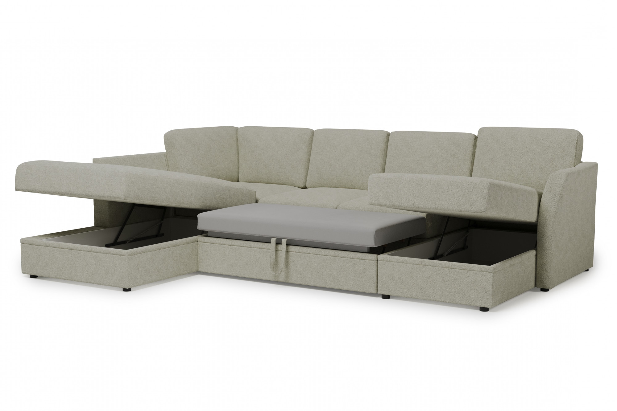 Home affaire Wohnlandschaft »Lavars Schlafsofa«, mit Bettfunktion und Stauraum, in zwei verschiedenen Bezugsqualitäten