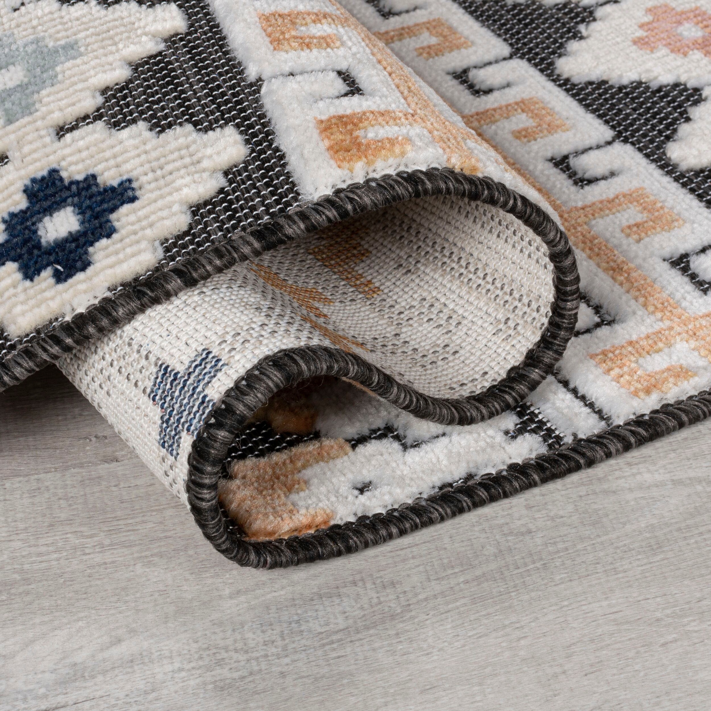 FLAIR RUGS Teppich »Aster«, rechteckig, 2 mm Höhe, Outdoor geeignet, Hoch-Tief Effekt
