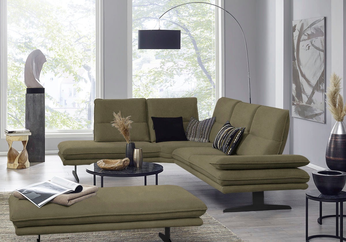 W.SCHILLIG Ecksofa »broadway, Designsofa, toller Sitzkomfort, zeitlos, elegant, L-Form«, Sitztiefenverstellung, Kopfteil- & Seitenteilverstellung, Breite 284cm