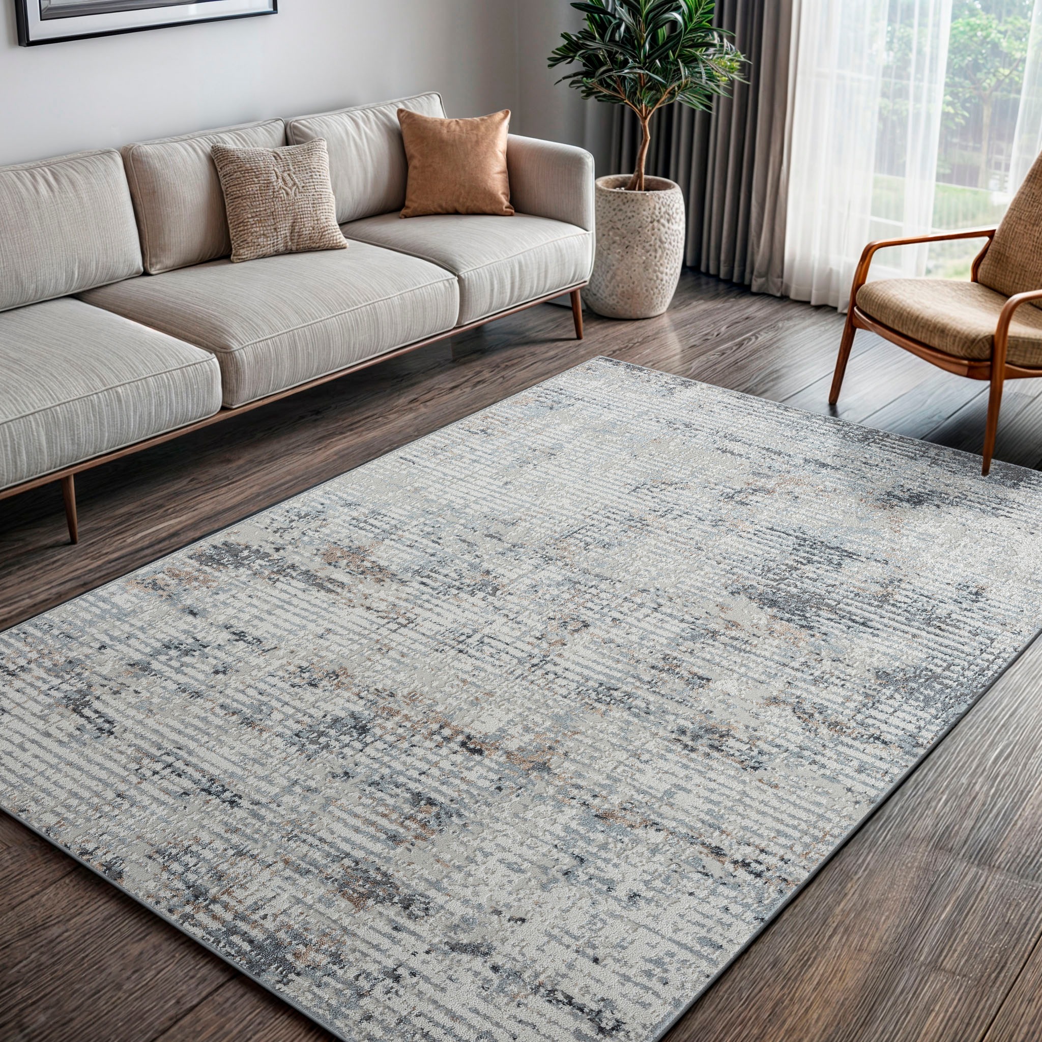 my home Teppich »Kaylan Lagerräumung«, rechteckig, 8 mm Höhe, Kurzflor, modernes Design, pflegeleicht, Wohnzimmer