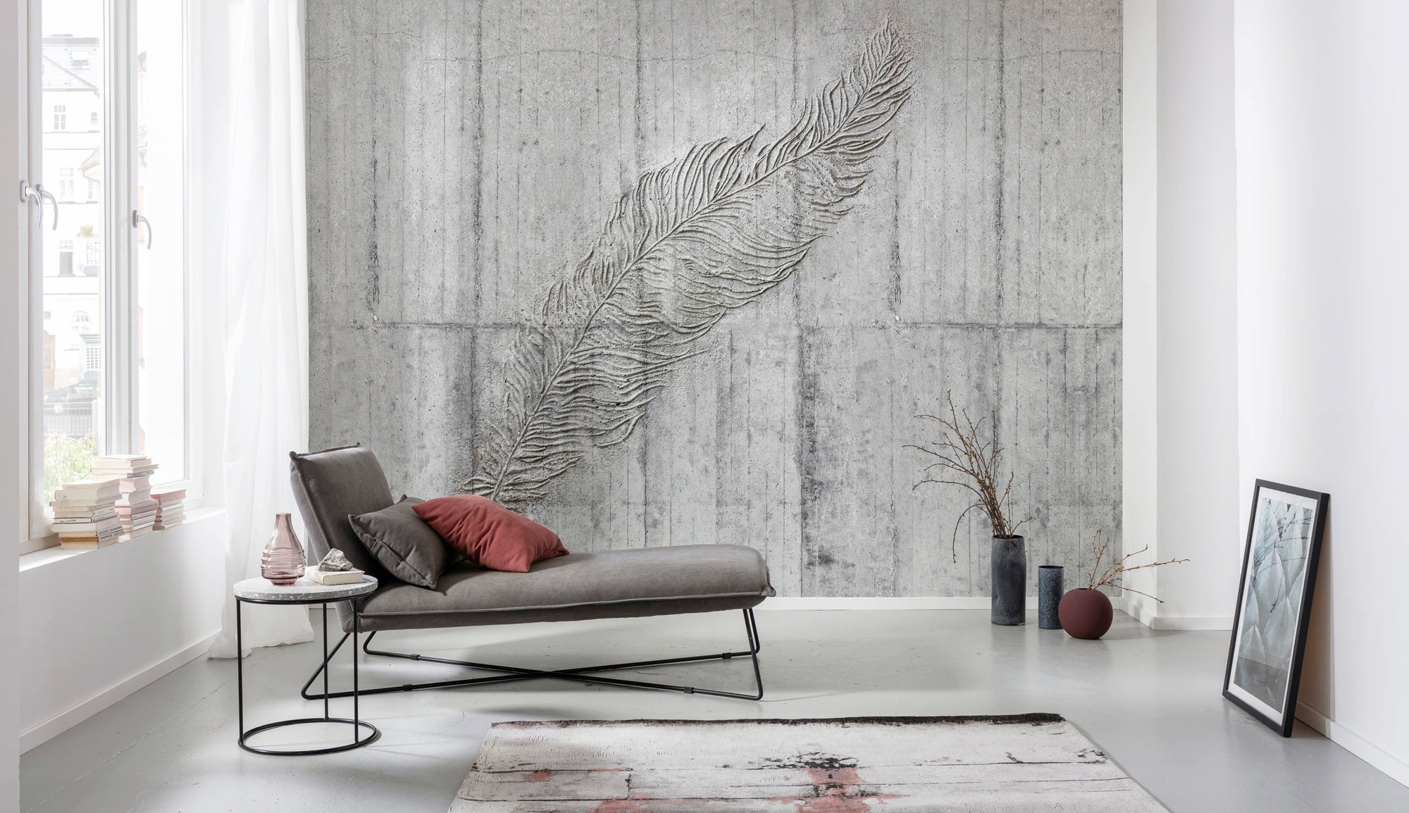 Komar Fototapete Concrete Feather B/L: ca. 350x250 cm günstig online kaufen