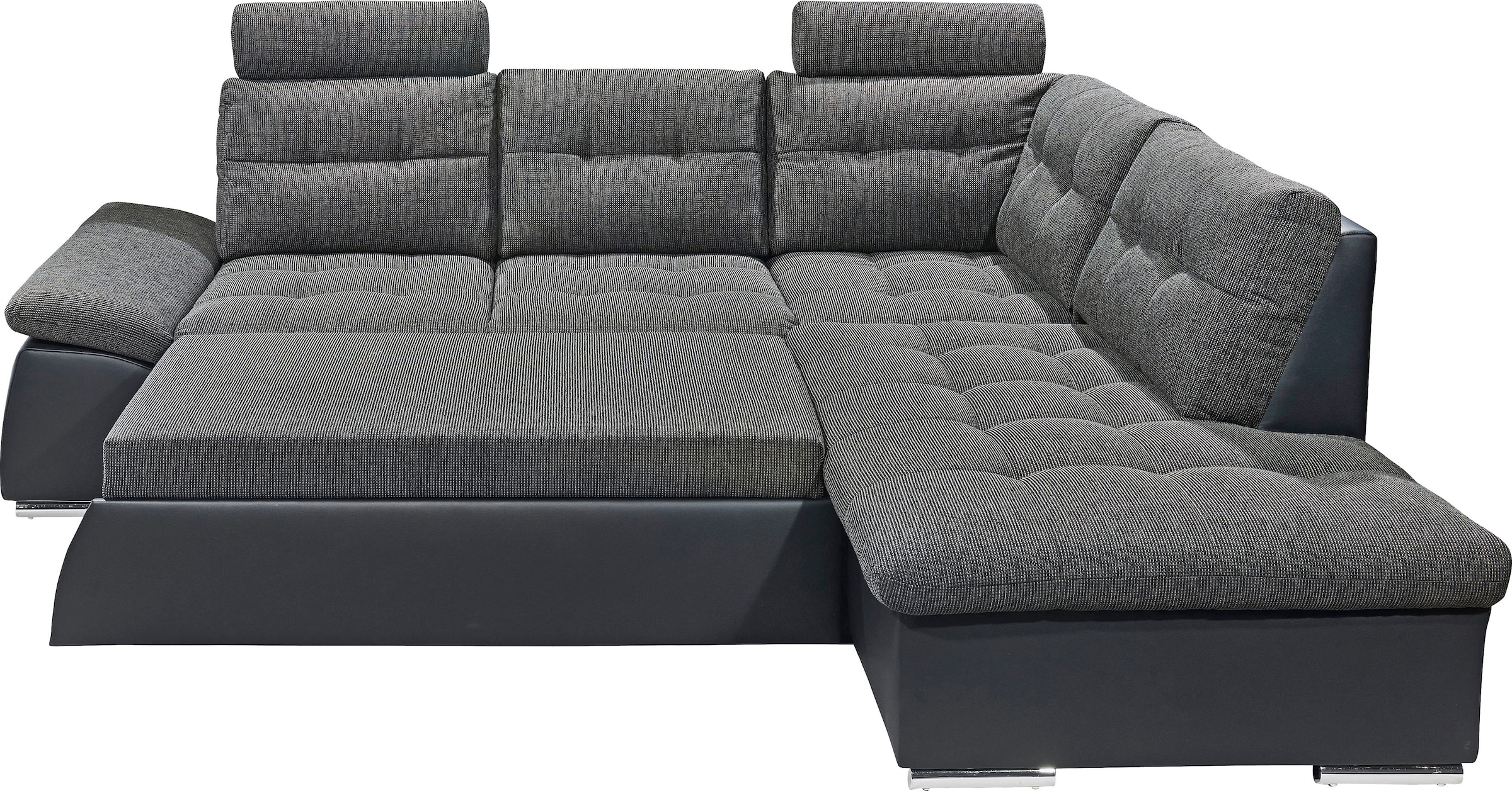 ED EXCITING DESIGN Ecksofa »Jakarta L-Form«, mit Bettfunktion, Armteilverstellung, Kopfstützen & 2 Nierenkissen