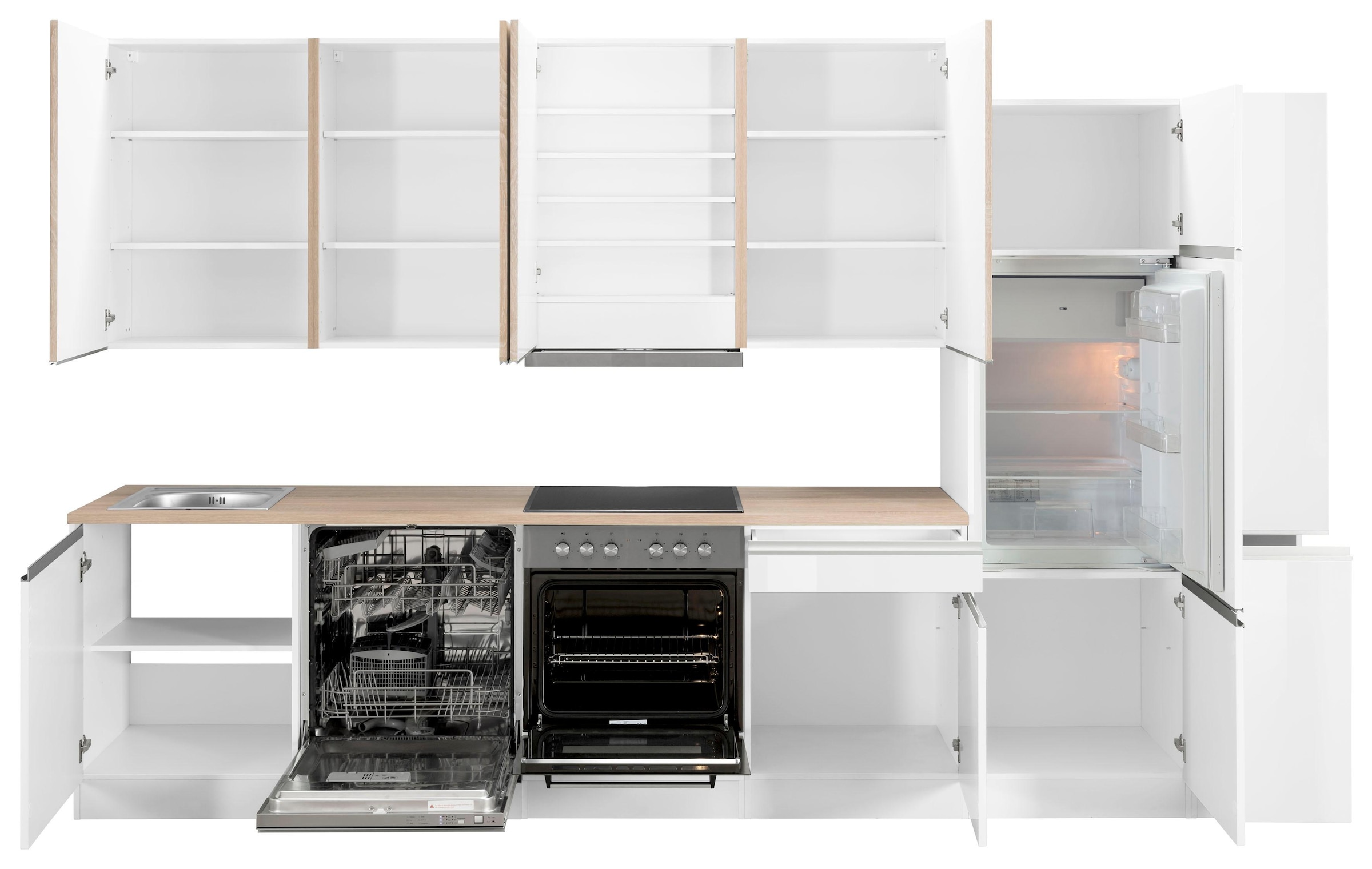 KOCHSTATION Küchenzeile »KS-Ohio«, mit E-Geräten, Breite 330 cm