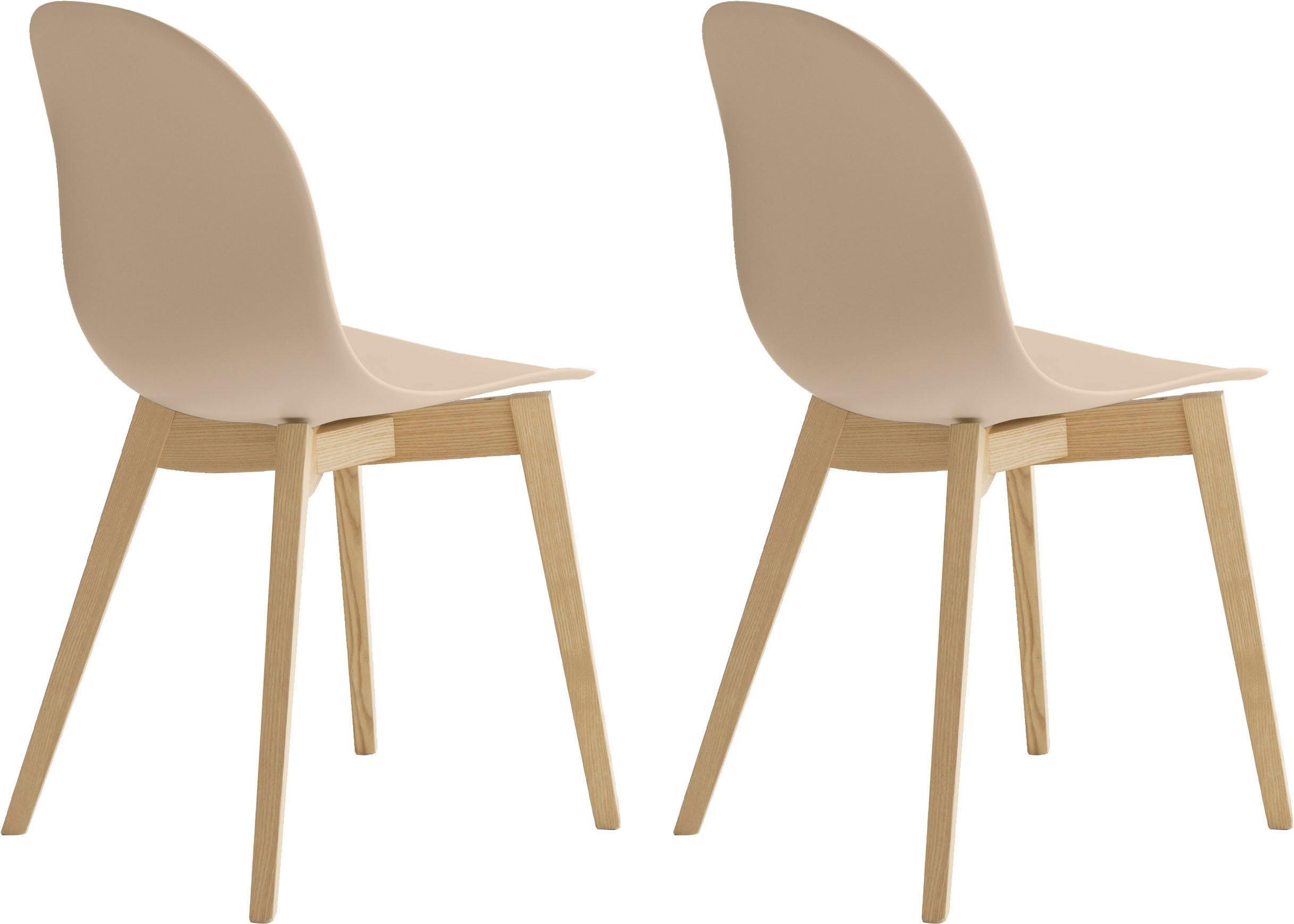4-Fußstuhl „Academy W CB/1665“, (Set), 2 St., haselnussbraun + natur B/H/T: 44,5 cm x 83 cm x 51 cm