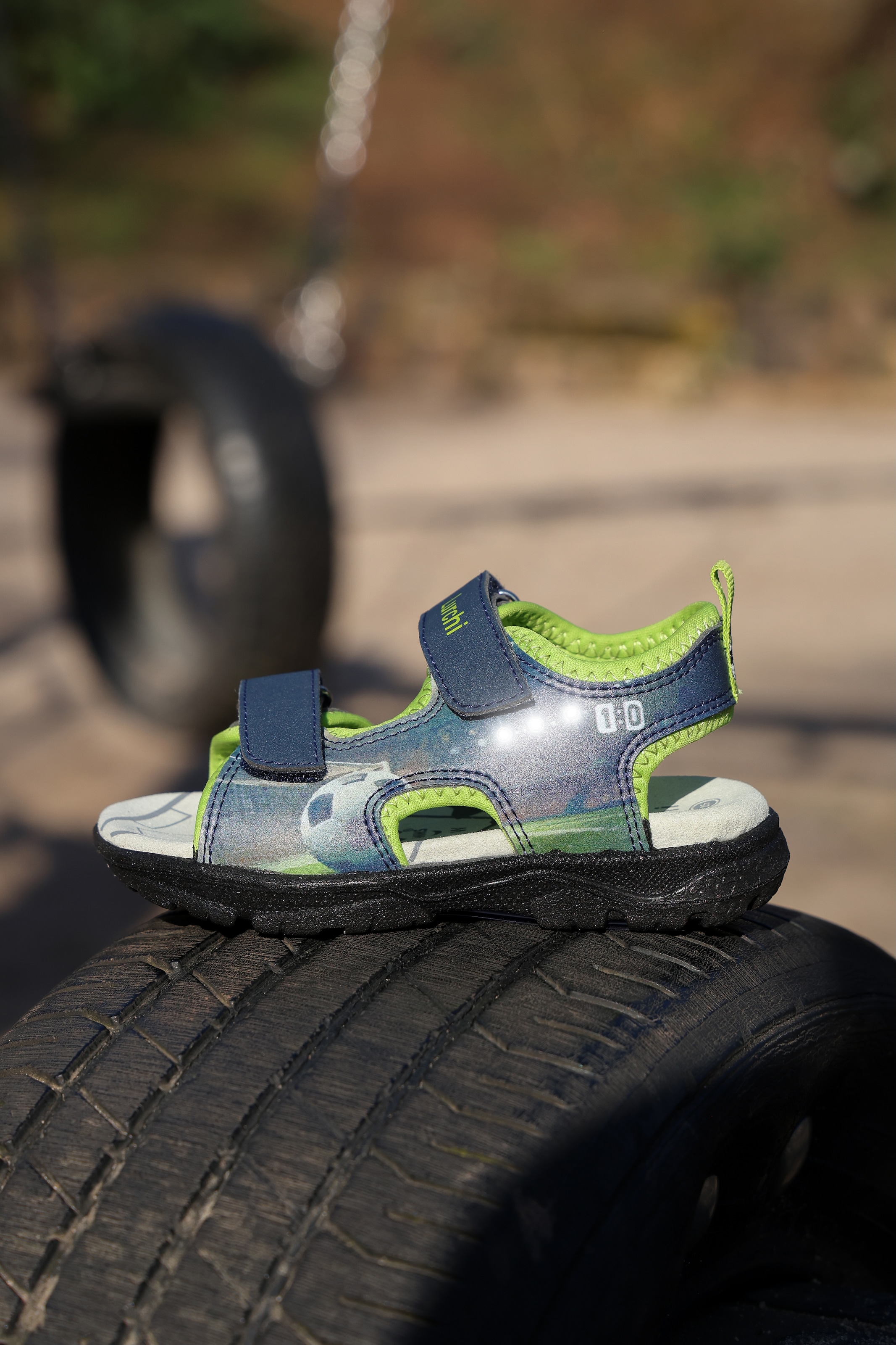 Lurchi Sandale »Keeper«  Klettschuh mit Blinkfunktion, Größenschablone zum Download