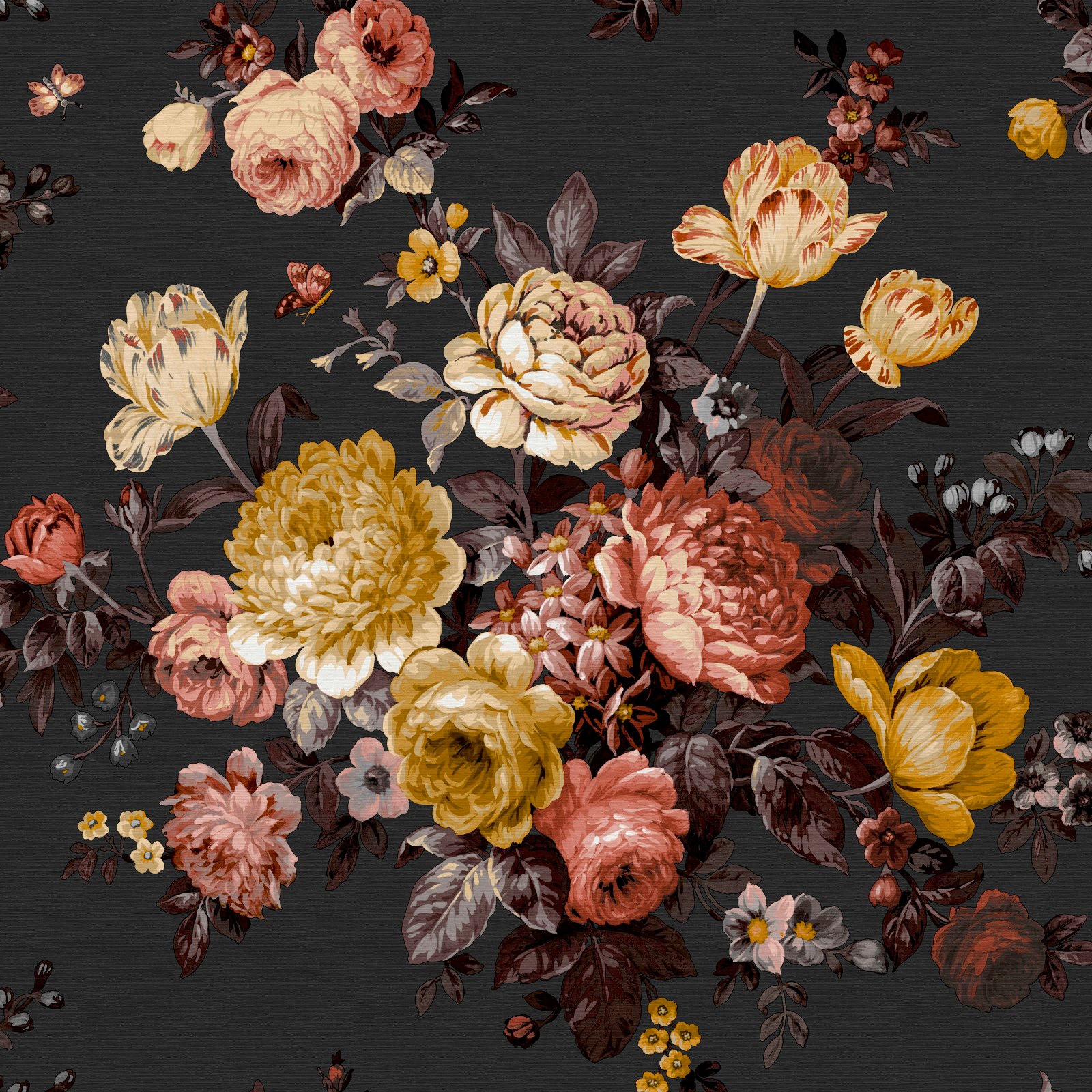 WOW Vliestapete »Bouquet Schwarz« geblümt geprägt FSC® zertifiziert, mit le günstig online kaufen