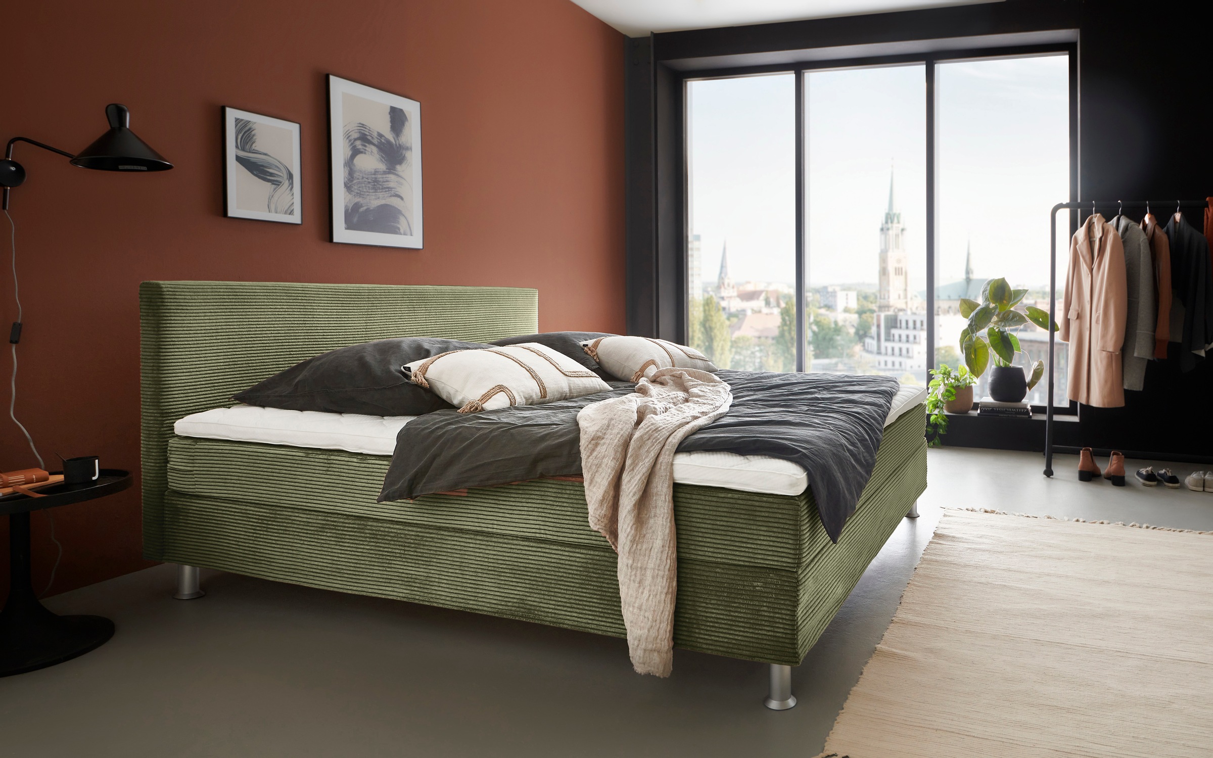 ATLANTIC home collection Boxbett »Edison«, inkl. Bonnellfederkern-Matratze und Topper