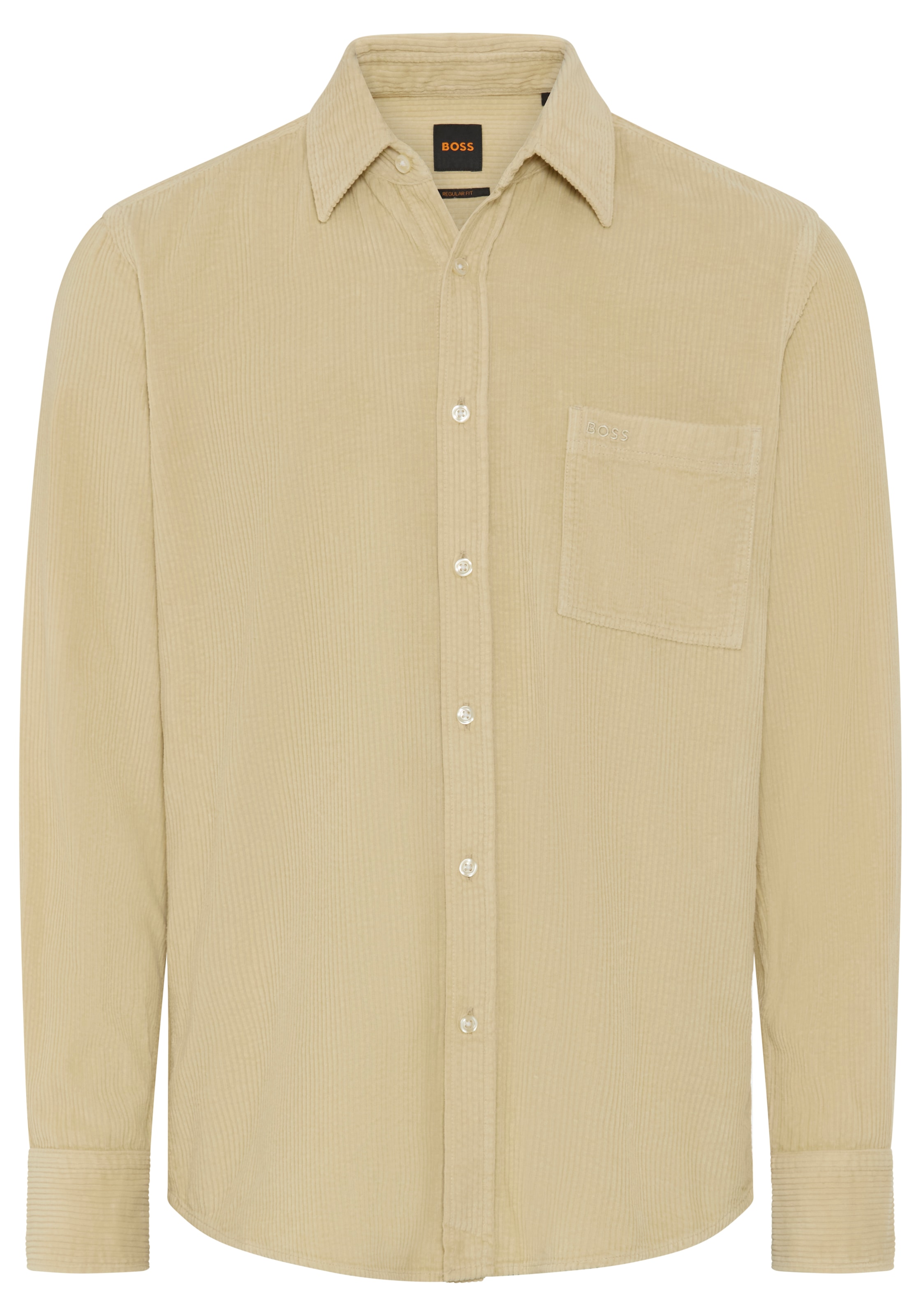 BOSS ORANGE Langarmhemd »Relegant_6_M« aus weichem Cord, Regular Fit, Logo-Stickerei