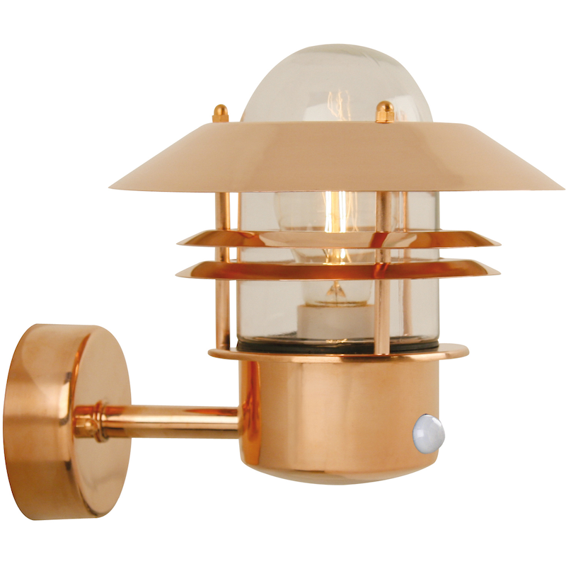 NORDLUX Außen-Wandleuchte »BLOKHUS« E27 Kupfer, 15 Jahre Garantie, Bewegungsmeder kupferfarben