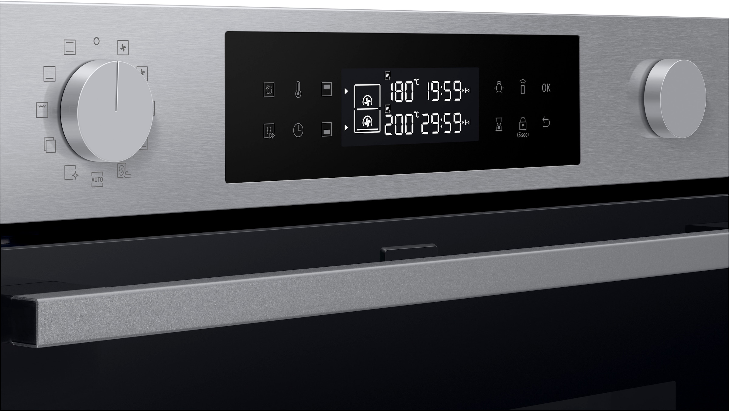 Samsung Einbaubackofen  »NV7B4550VAS/U1«, Pyrolyse-Selbstreinigung, Dual Cook Flex