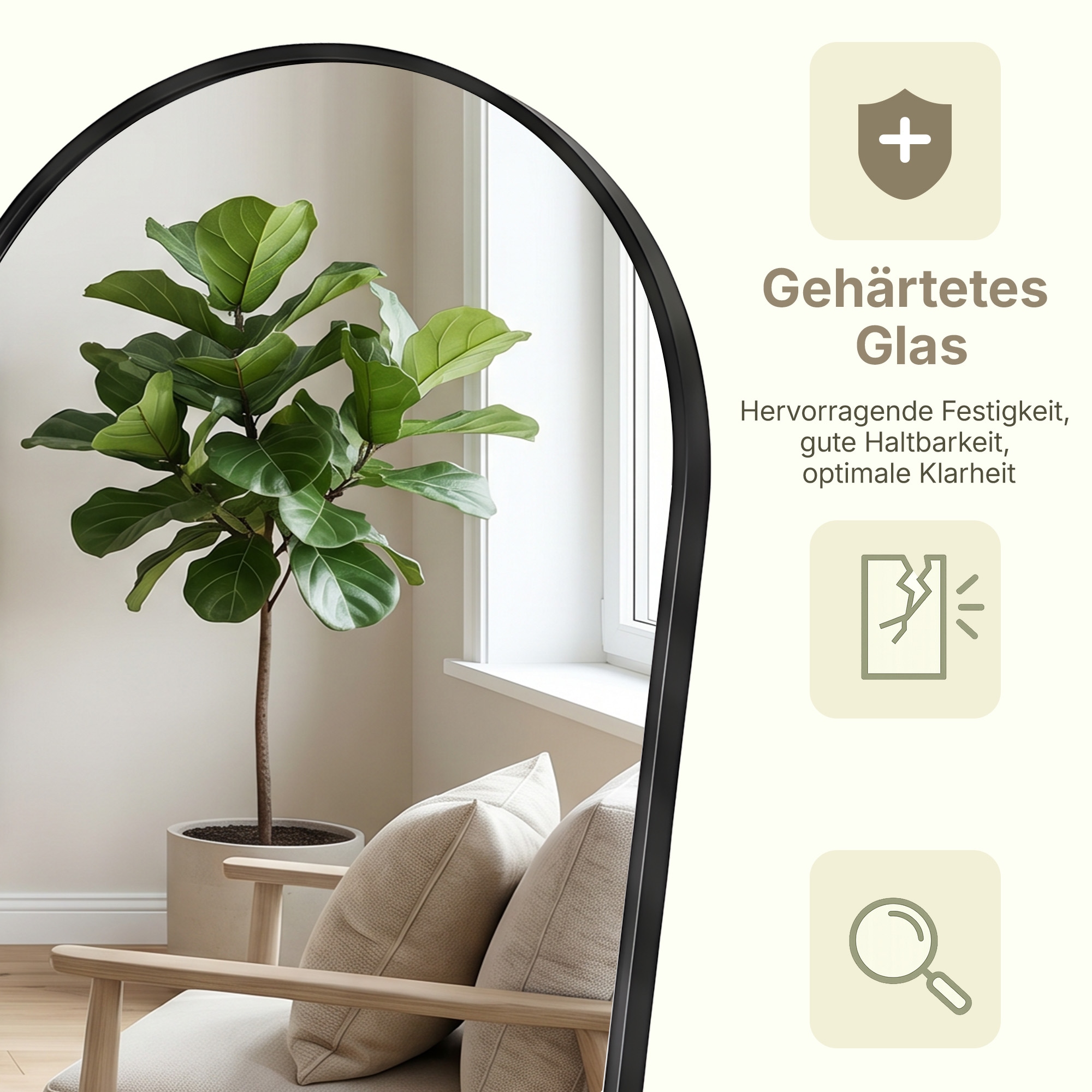 OTTO home »Standspiegel Addrik, wahlweise in 2 Größen 150x40cm oder 180x60cm« Ganzkörperspiegel mit Sicherheitsglas, in verschiedenen Farben