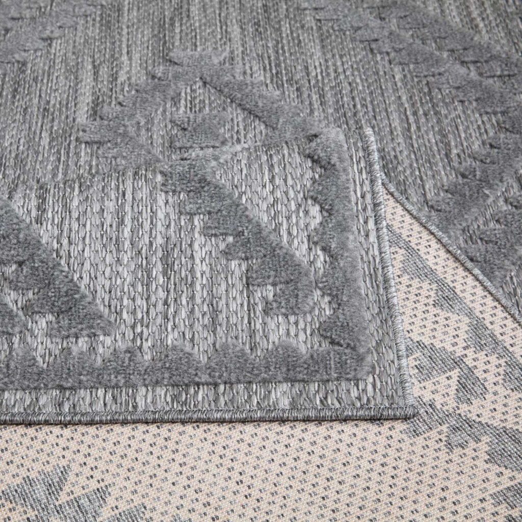 Carpet City Teppich »In-& Outdoorteppich Santorini 454, 3D-Effekt, Raute-Optik«, rechteckig, 5 mm Höhe, Wetterfest & UV-beständig für Terrasse, Balkon, Küche, Flur