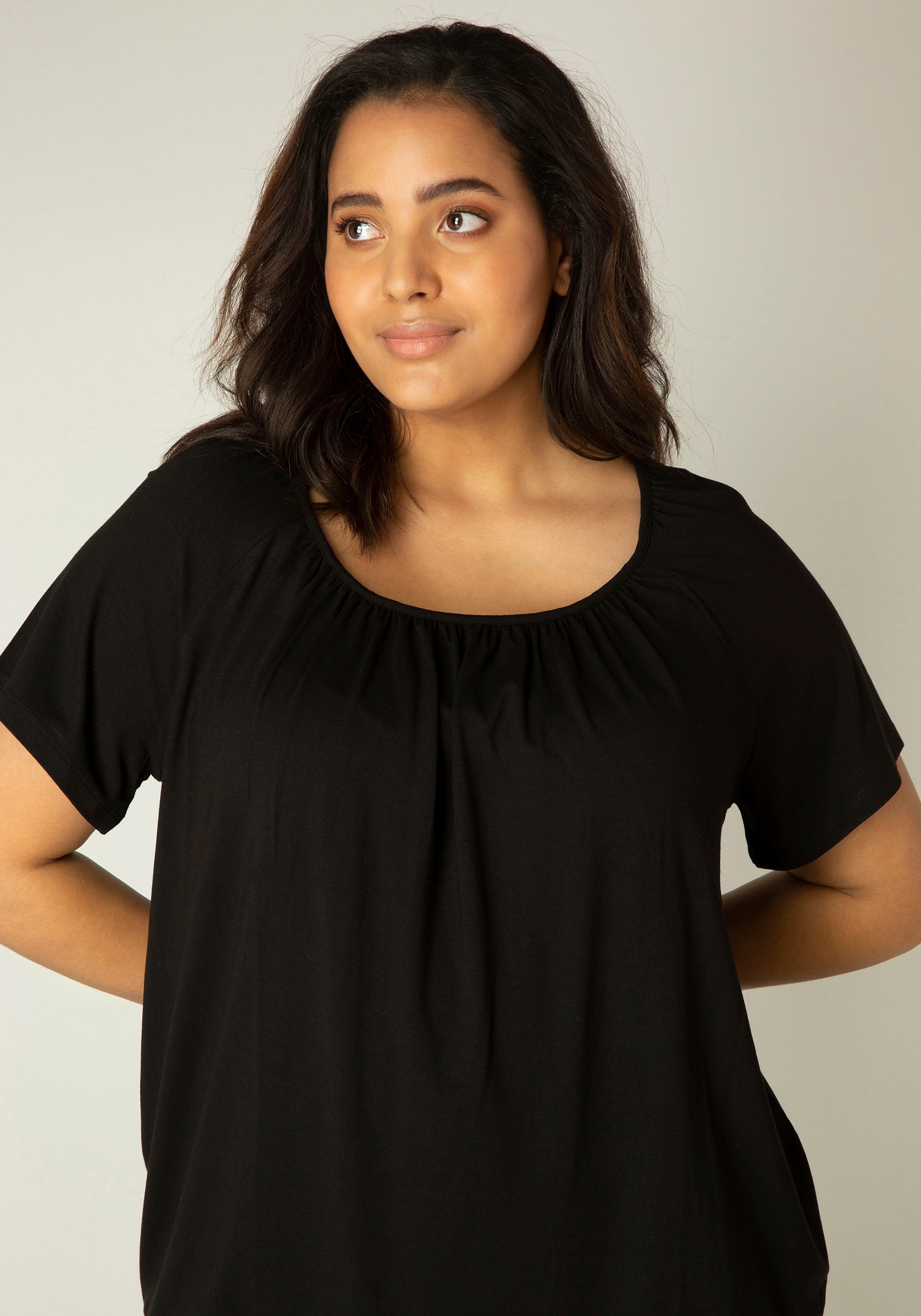 Base Level Curvy Ballonshirt »Yoni«, Elastischer Saum