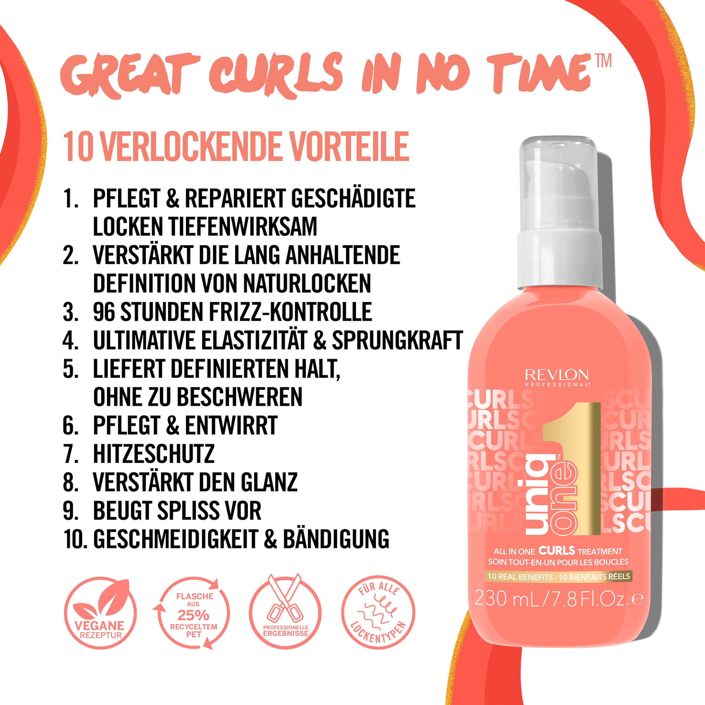 REVLON PROFESSIONAL Leave-in Pflege »All In One Curls Hair Treatment 230 ml«, (1 tlg.)