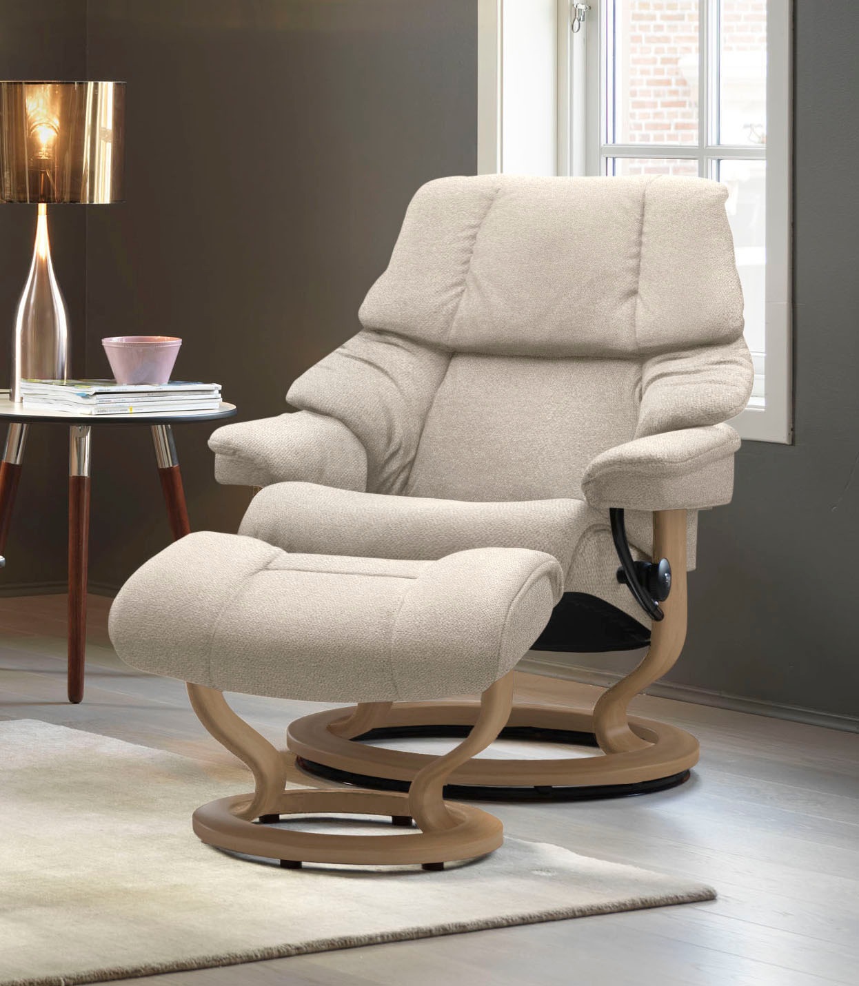 Stressless® Relaxsessel »Reno«, (Set, Relaxsessel mit Hocker), mit Hocker, günstig online kaufen