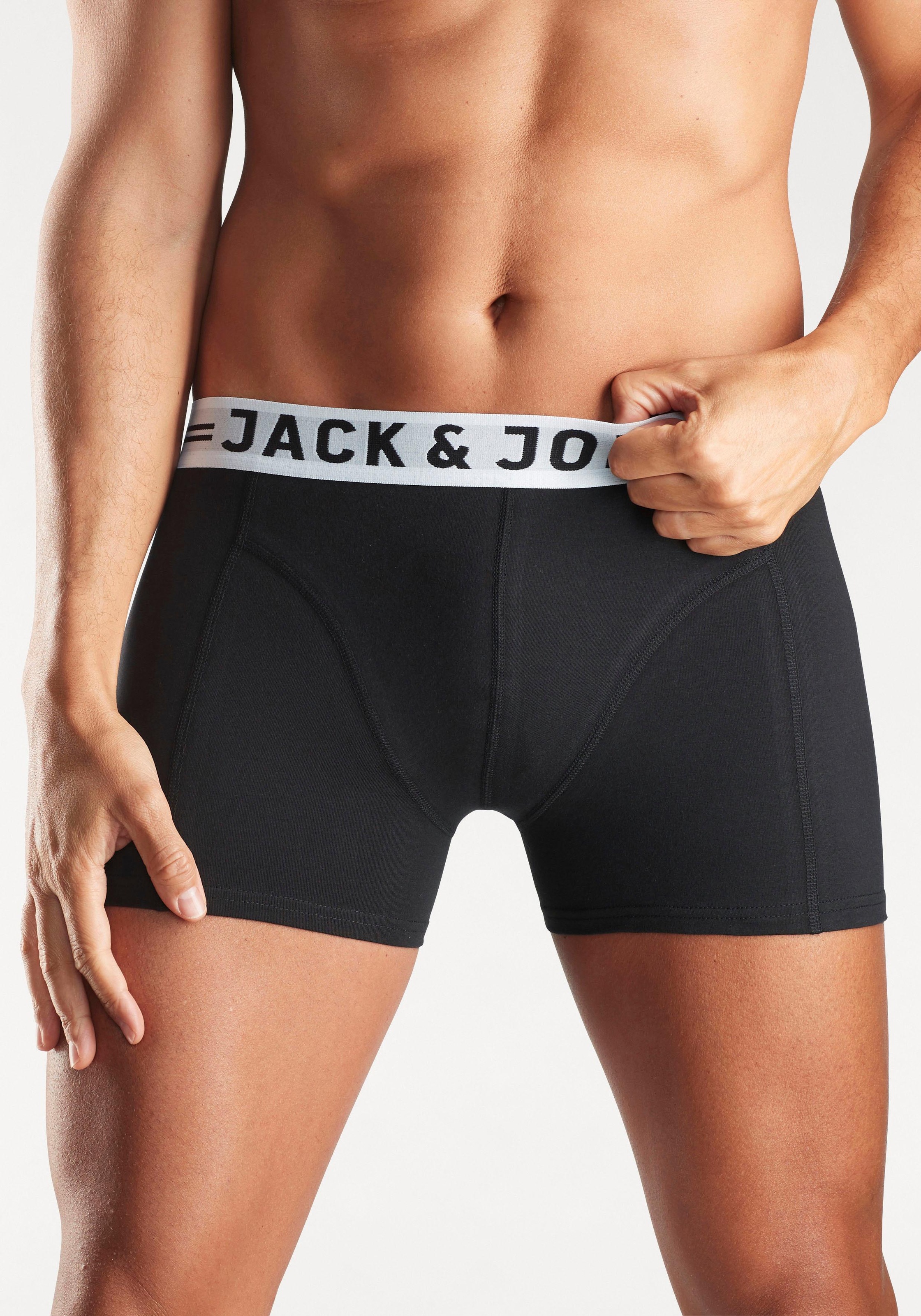 Jack & Jones Boxer »Sense Trunks« Packung, 3er-Pack, 3 Stk. Baumwollmischung, elastisches Bündchen