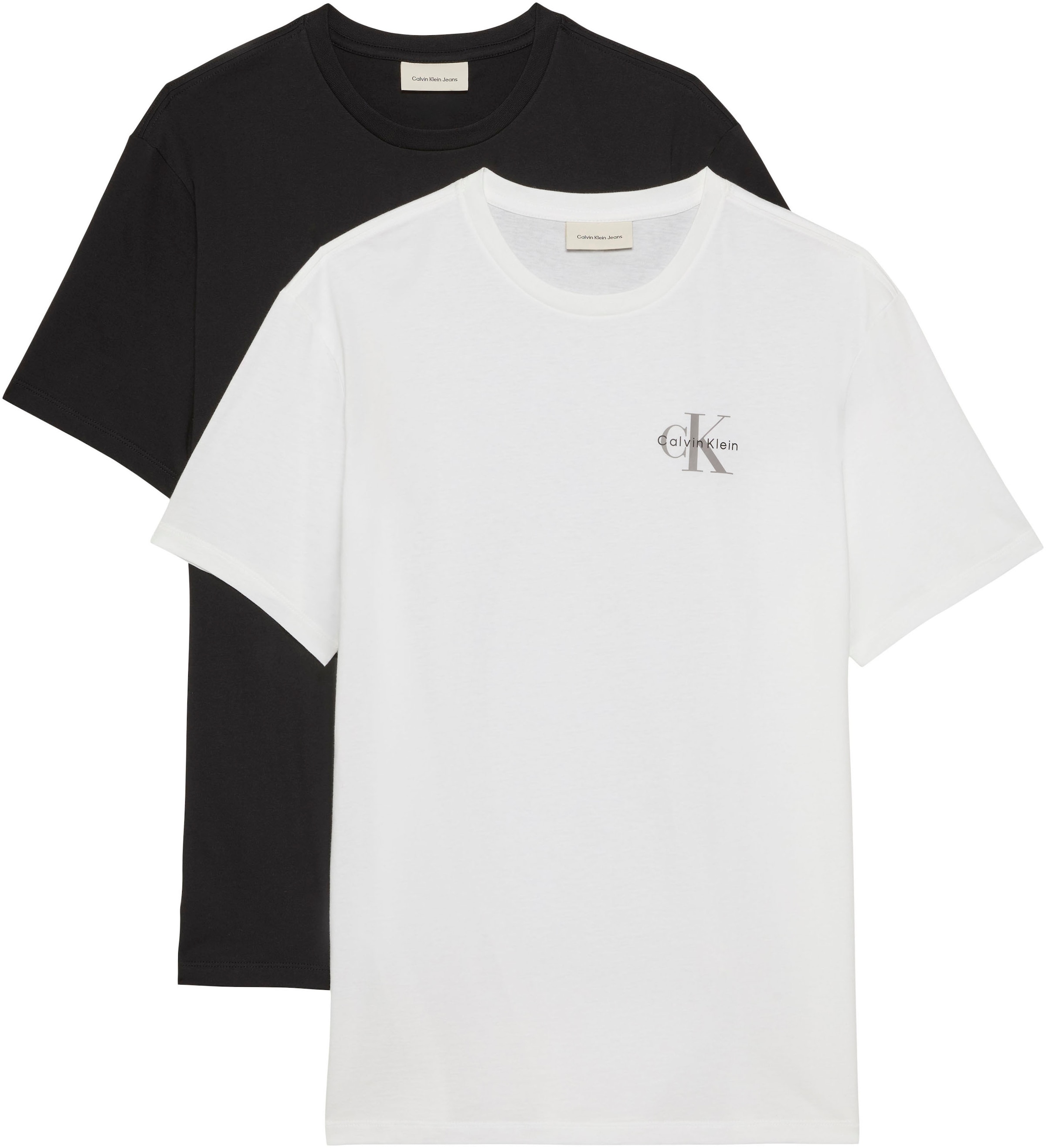 Calvin Klein Jeans T-Shirt »CLASSIC MICRO MONOLOGO 2PK« Set, 2 tlg. Regular fit mit Rundhalsausschnitt