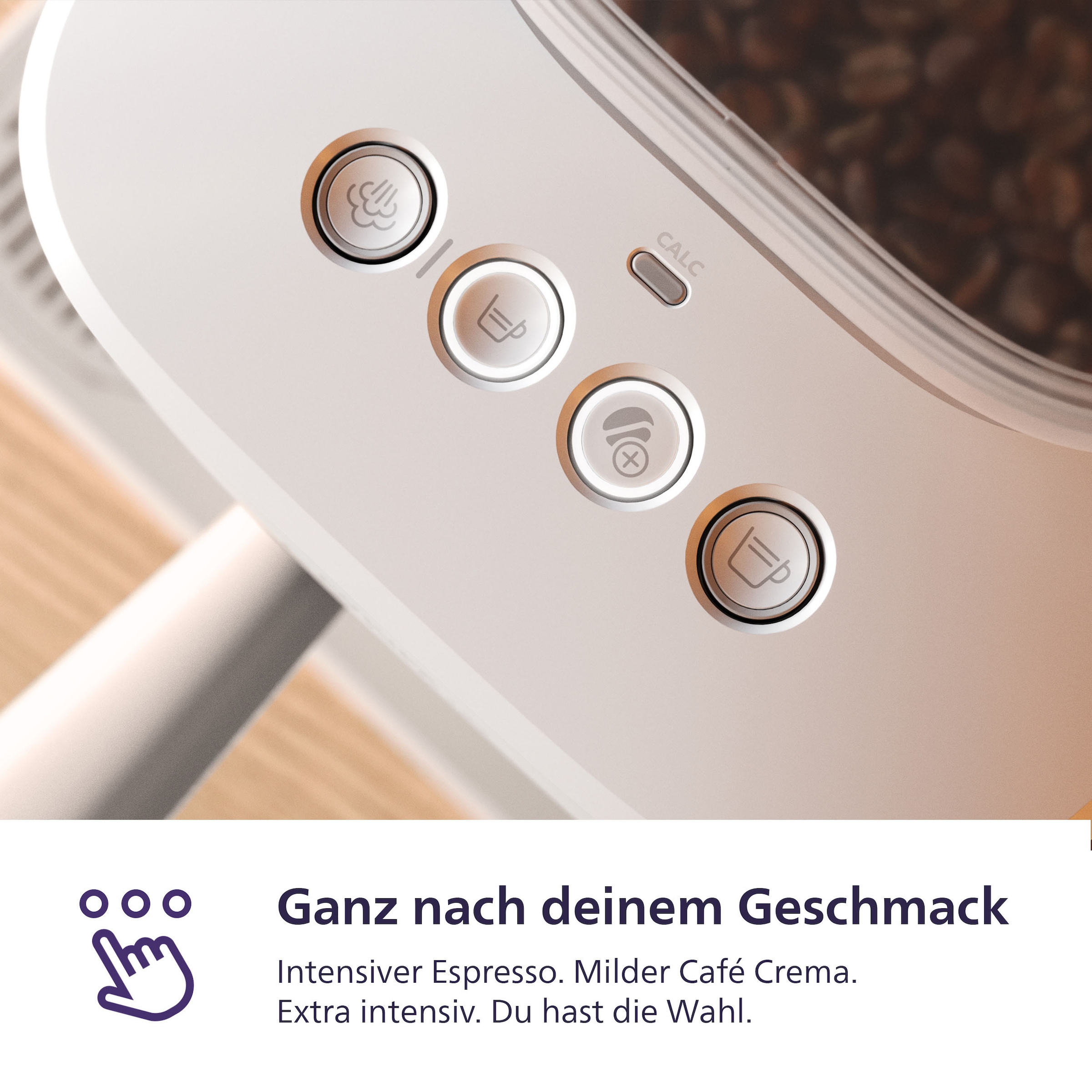 PHILIPS baristina Espressomaschine »Latte BAR400/00 mit Mahlwerk für ganze Bohnen und Milchschaumdüse« 3 Schaumarten, 16 bar Pumpendruck, Naturweiß/Weiß
