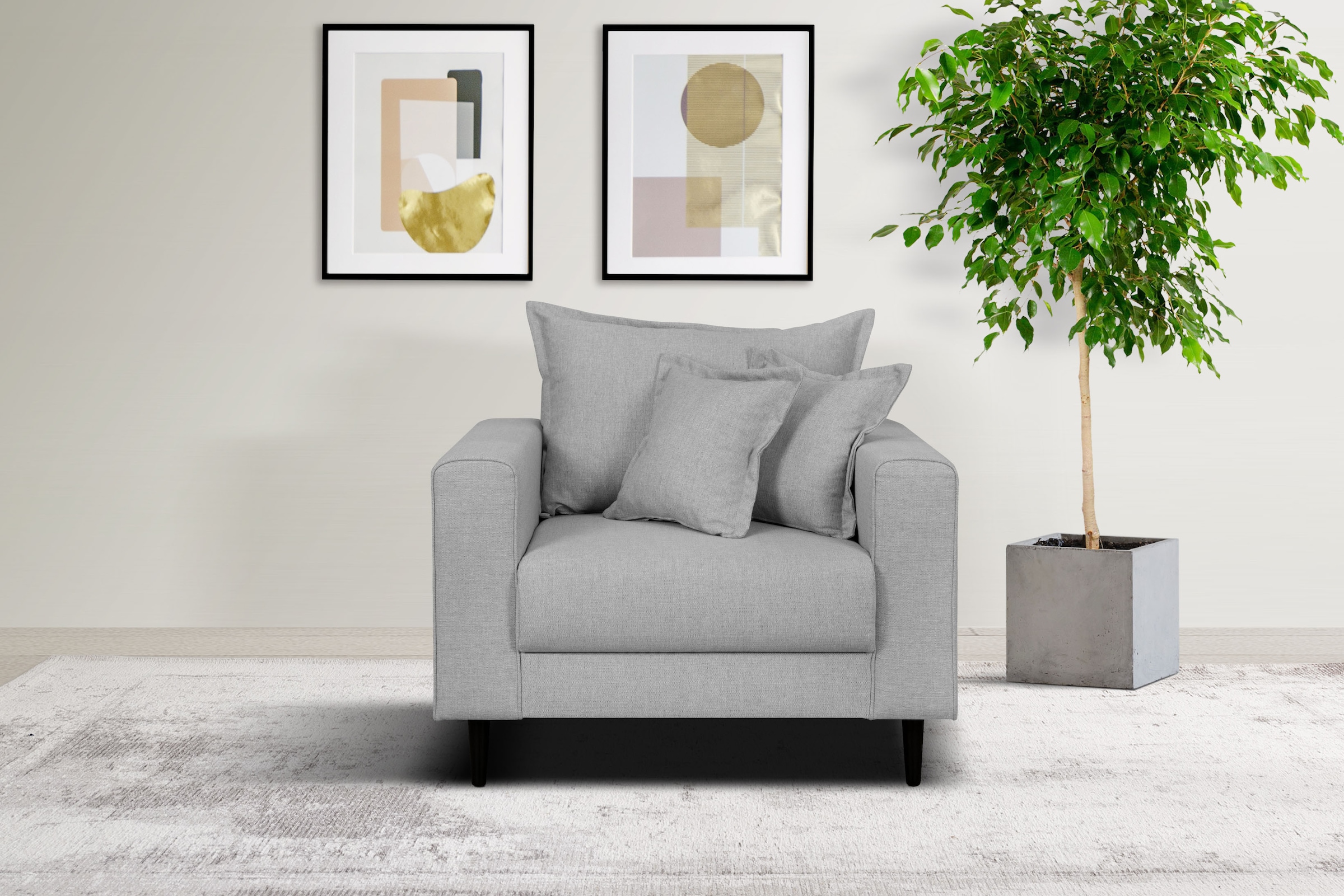 Home affaire Sessel »VEYRAS Loungesessel, Maße B/T/H: 95/84/76 cm«, mit Wel günstig online kaufen