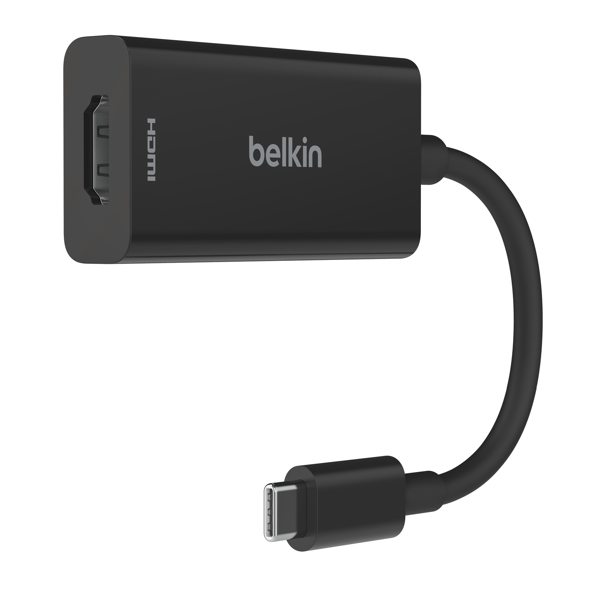 BELKIN HDMI-Kabel »USB C auf HDMI 2.1 Adapter« 19 cm Schwarz Unterstützt HBR3, DSC und HDCP 2.2 zur Wiedergabe geschützter Inhalte von iTunes und...