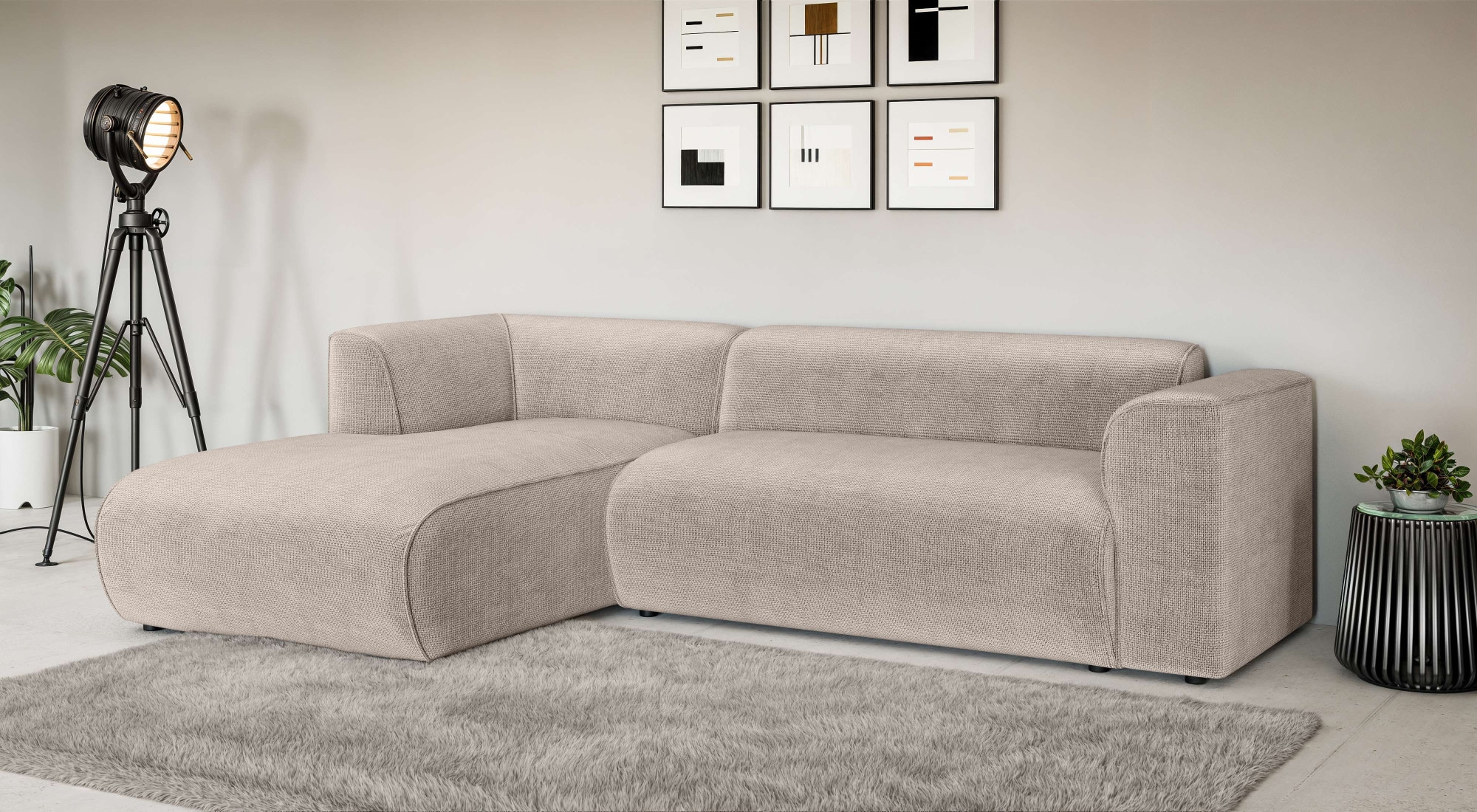 Home affaire Ecksofa »MERID L-Form (257 cm), zeitlos & stilvolles Design,« günstig online kaufen