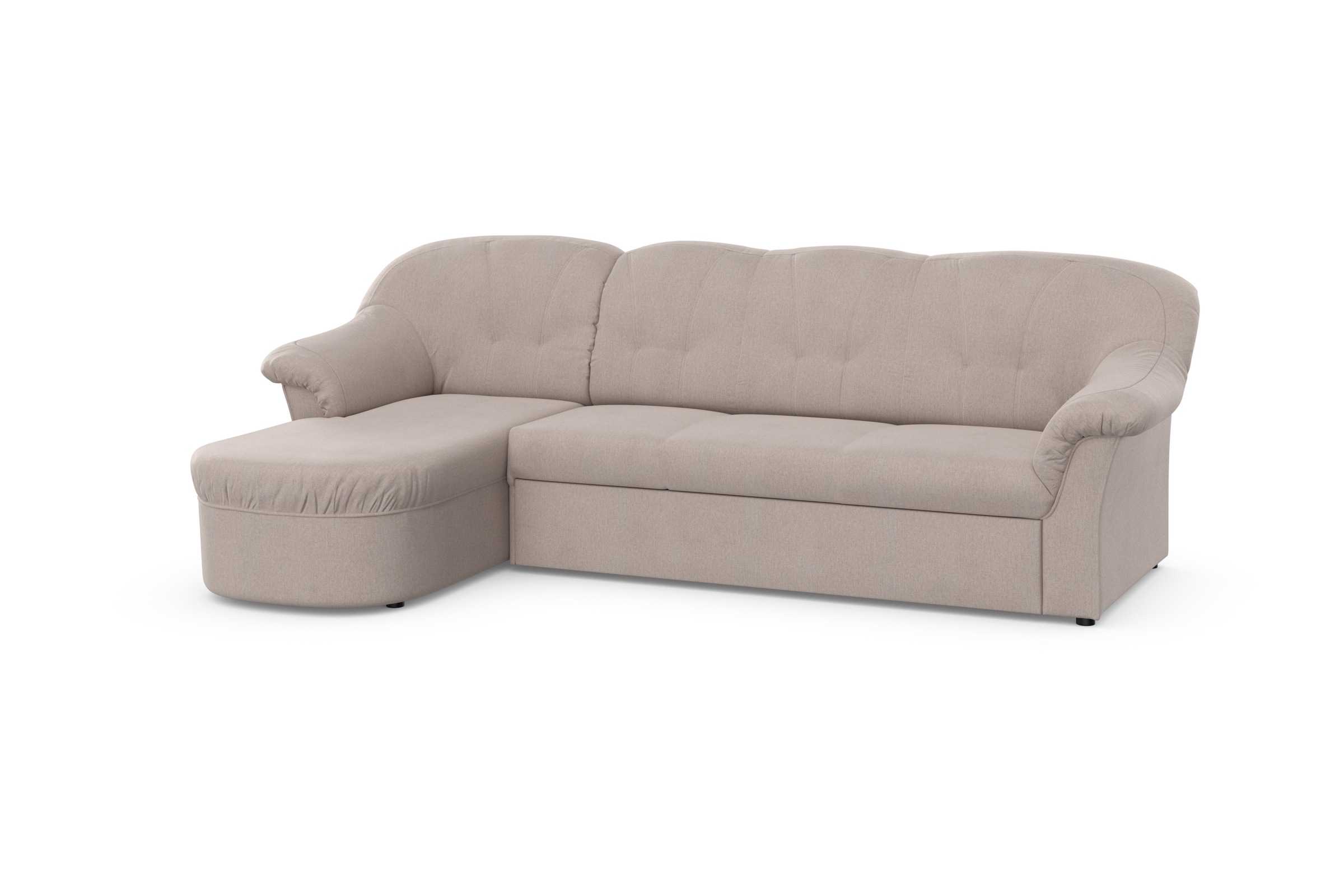 DOMO collection Ecksofa »Pegnitz, elegante Rückensteppung, kompakte Stellmaße 238/141cm, L-Form«, wahlweise mit Bettfunktion