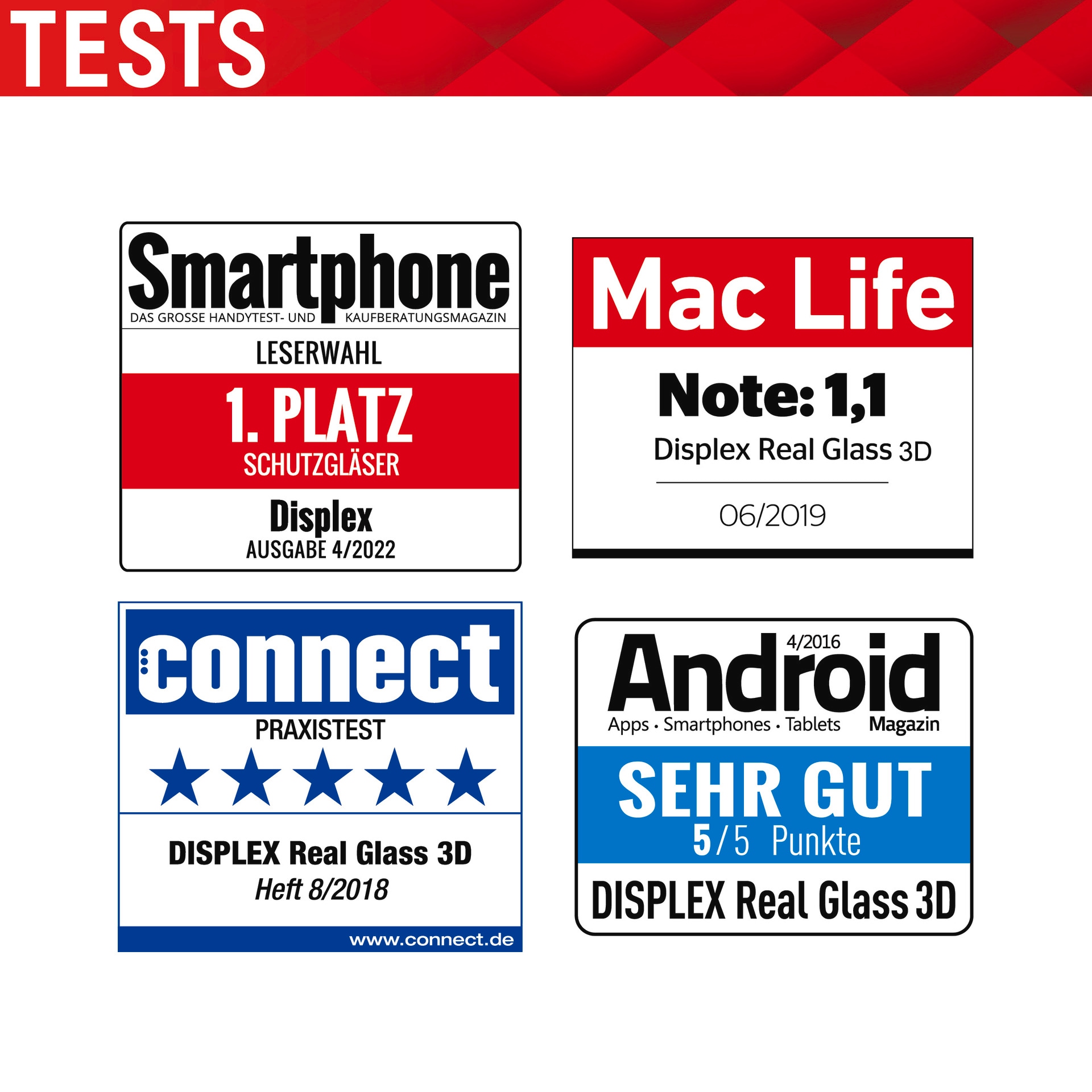 Displex Displayschutzglas »Real Glass FC - iPhone 14 Pro«, für iPhone 14 Pro, Displayschutzfolie Displayschutz kratzer-resistent 10H splitterfest