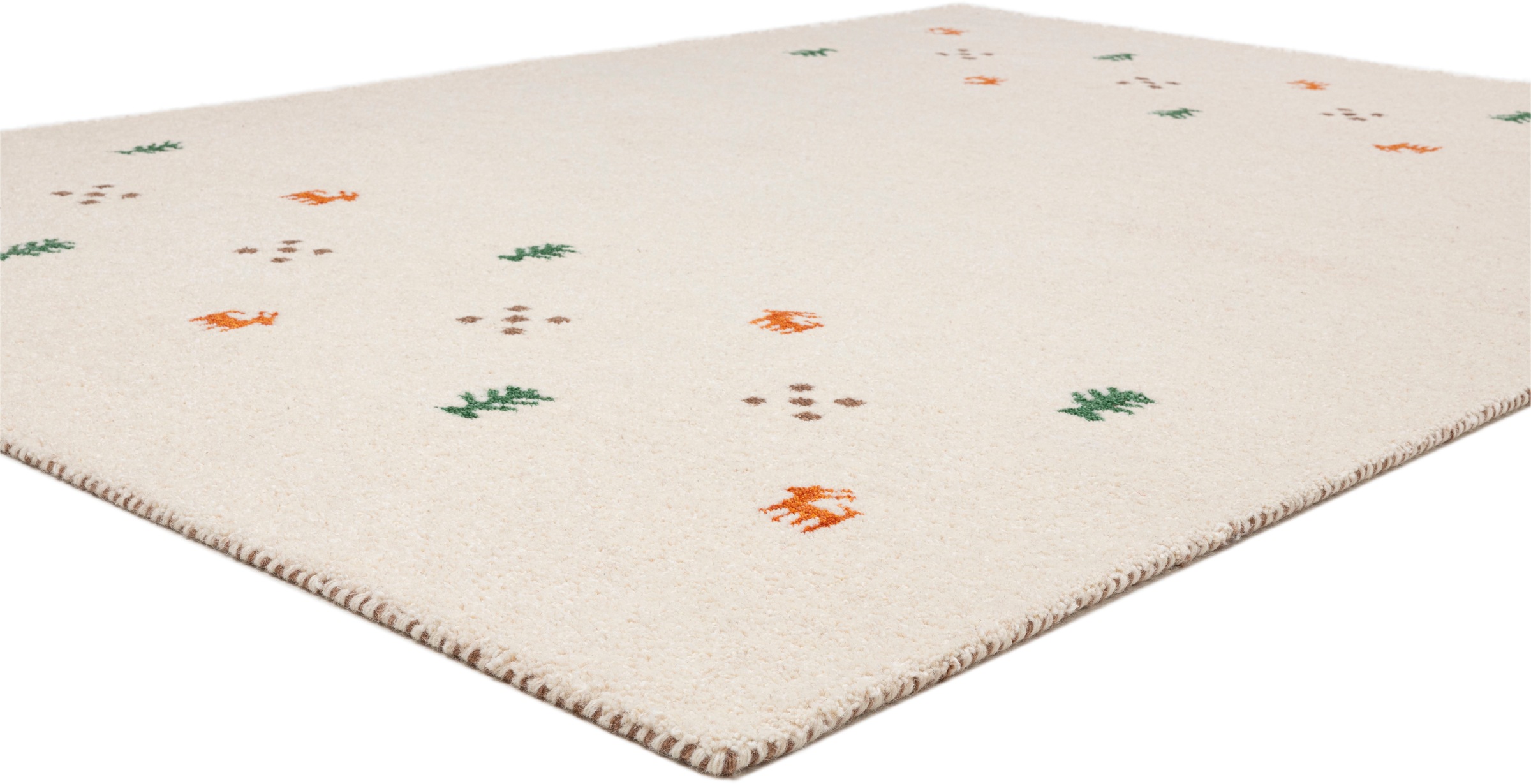 THEKO Wollteppich »Gabbeh Motiv, Handweb Teppich, Tiermotiv, reine Wolle, handgewebt«, rechteckig, 14 mm Höhe, reine Wolle, handgewebt, Wohnzimmer, Schlafzimmer, Esszimmer