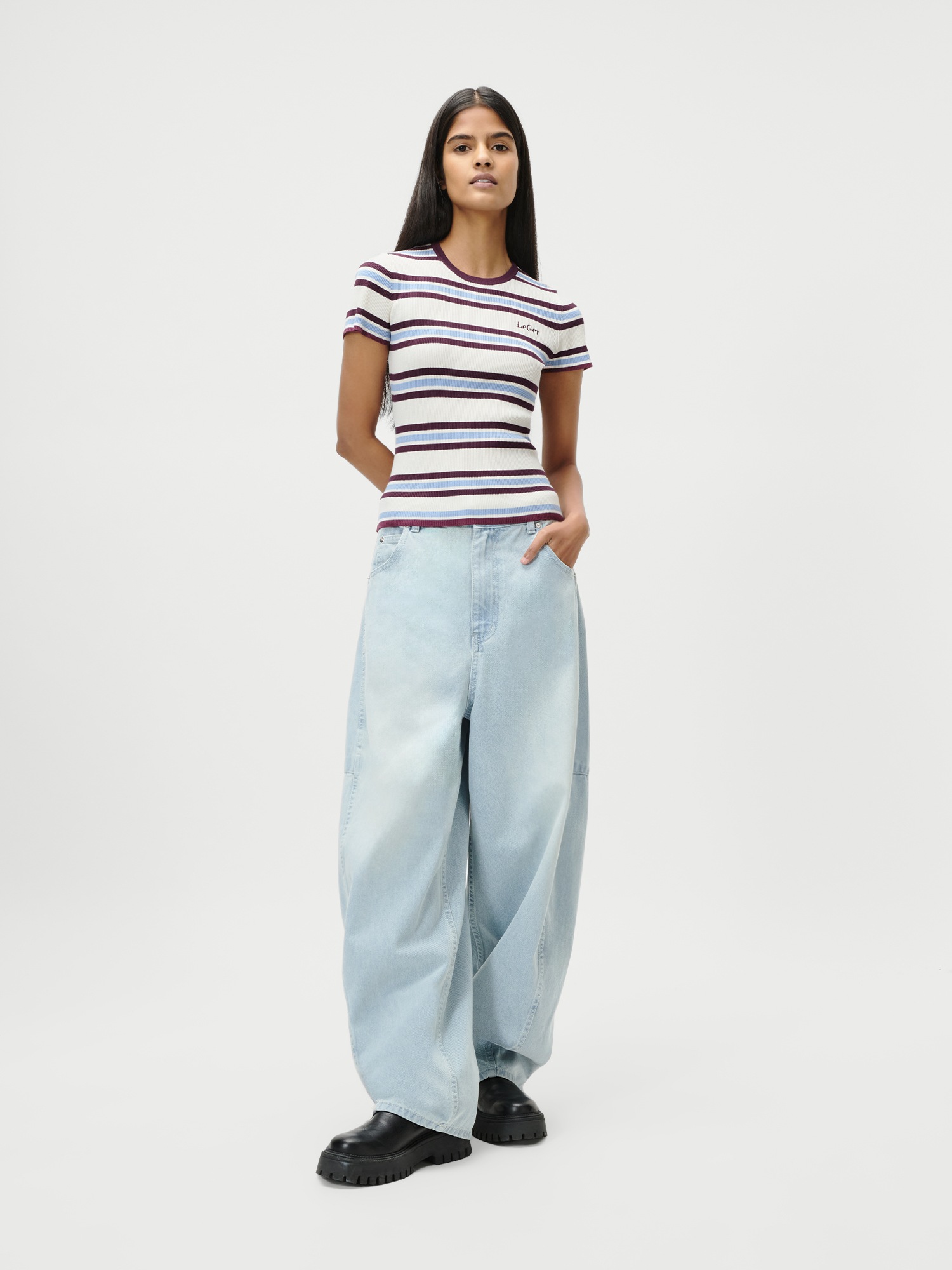 LeGer T-Shirt »Danielle, LeGer by Lena Gercke« schmale Passform, mehrfarbig geringelt