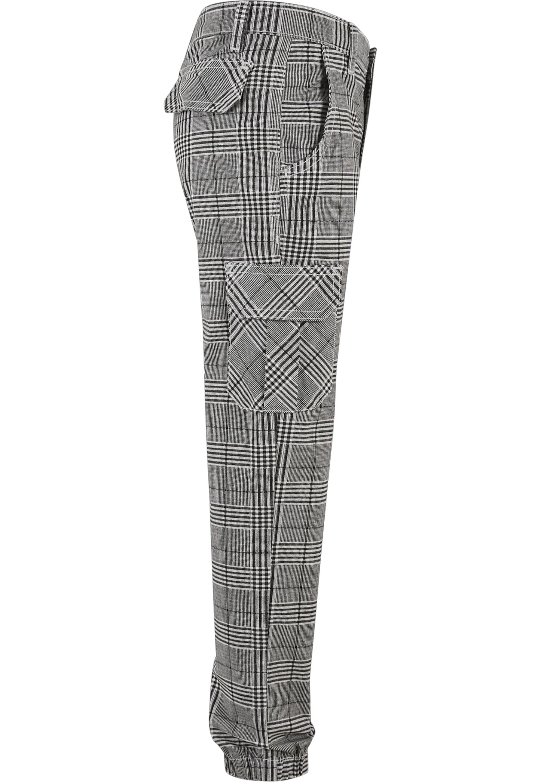URBAN CLASSICS Cargohose »Urban Classics Herren Boys AOP Glencheck Cargo Jog Pants«