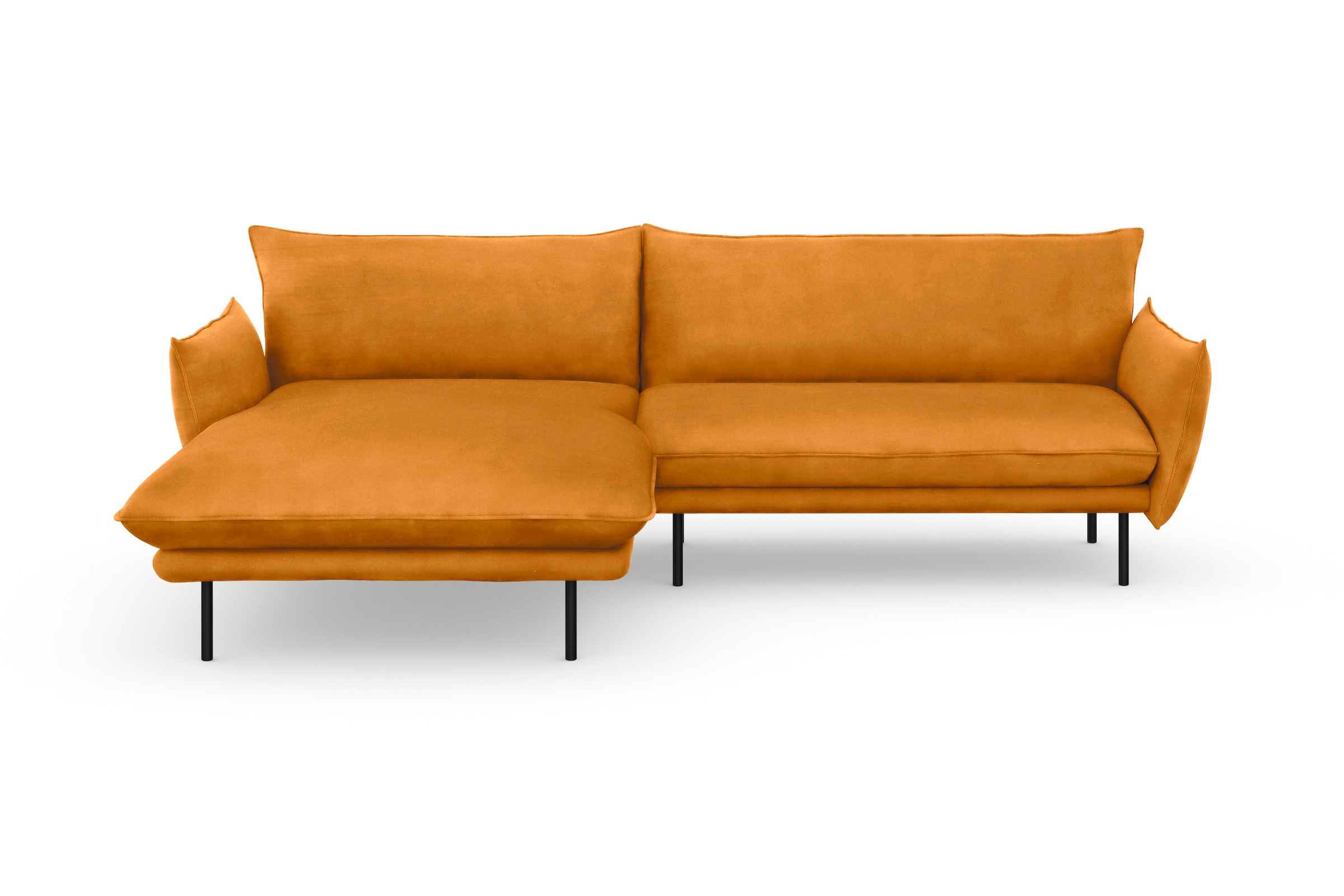 andas Ecksofa "Stine L-Form", Besonderes Design durch Kissenoptik und Keder günstig online kaufen