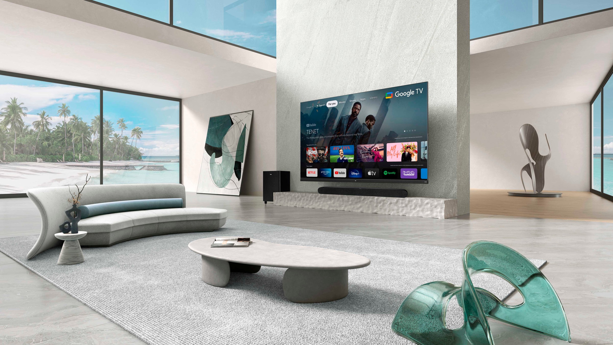 TCL QLED Mini LED-Fernseher »65C935X2«, 4K Ultra HD, Google TV-Smart-TV, 2500nits, HDR Extreme, Dolby Atmos, HDMI 2.1, ONKYO-Soundbar