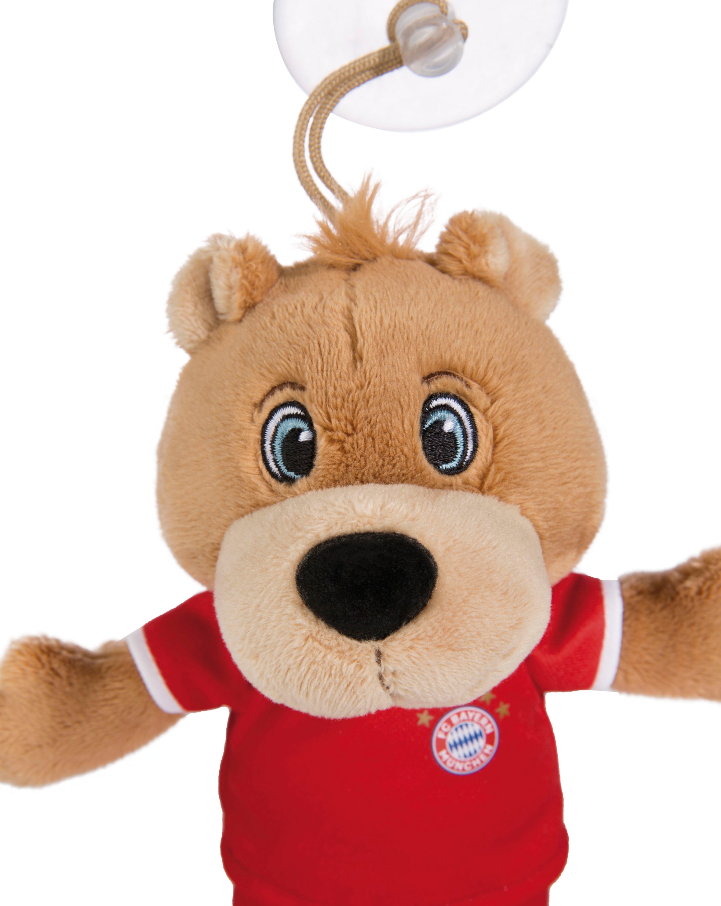 Nici Kuscheltier »FC BAYERN MÜNCHEN Bär Berni mit Trikot und Sauger, 20 cm«, enthält recyceltes Material (Global Recycled Standard)