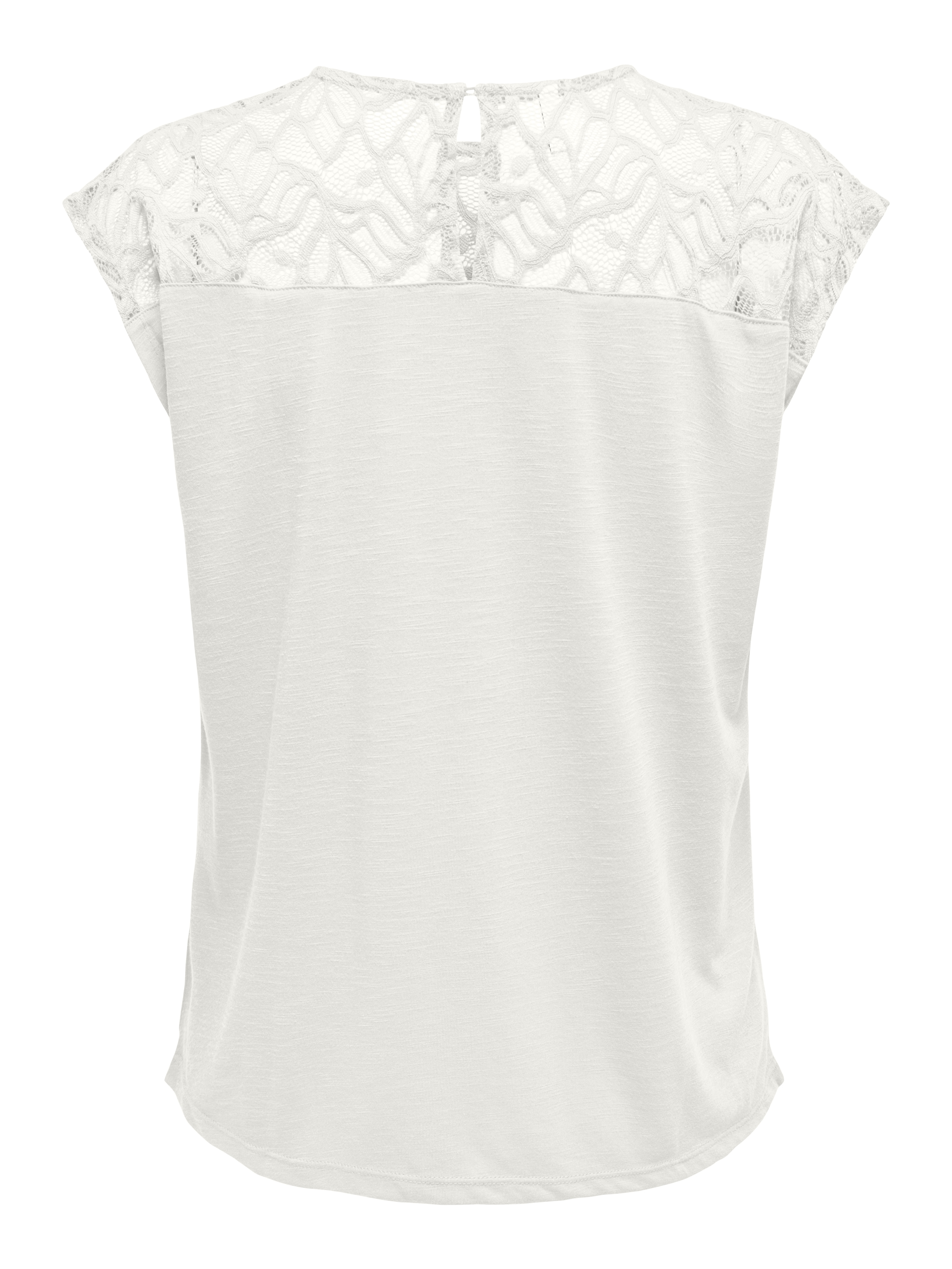 ONLY Spitzenshirt »ONLSINDY LIFE S/S O-NECK MIX TOP JRS«