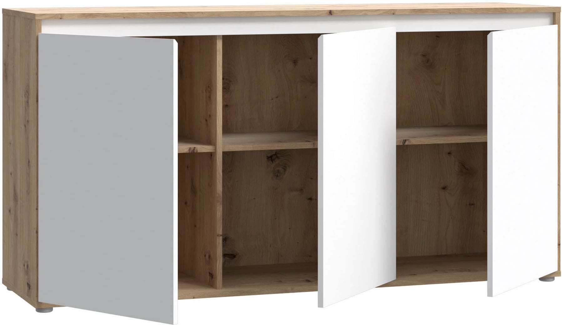 FORTE Sideboard »Kommode groß Breite ca 152 cm«, (B/H/T 152,3/78,5/42 cm), grifflose Front, viel Stauraum