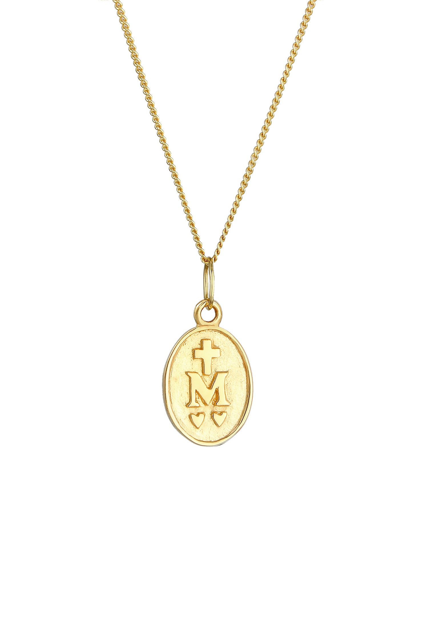 Elli Premium Kette mit Anhänger »Marienbild 375 Gelbgold«