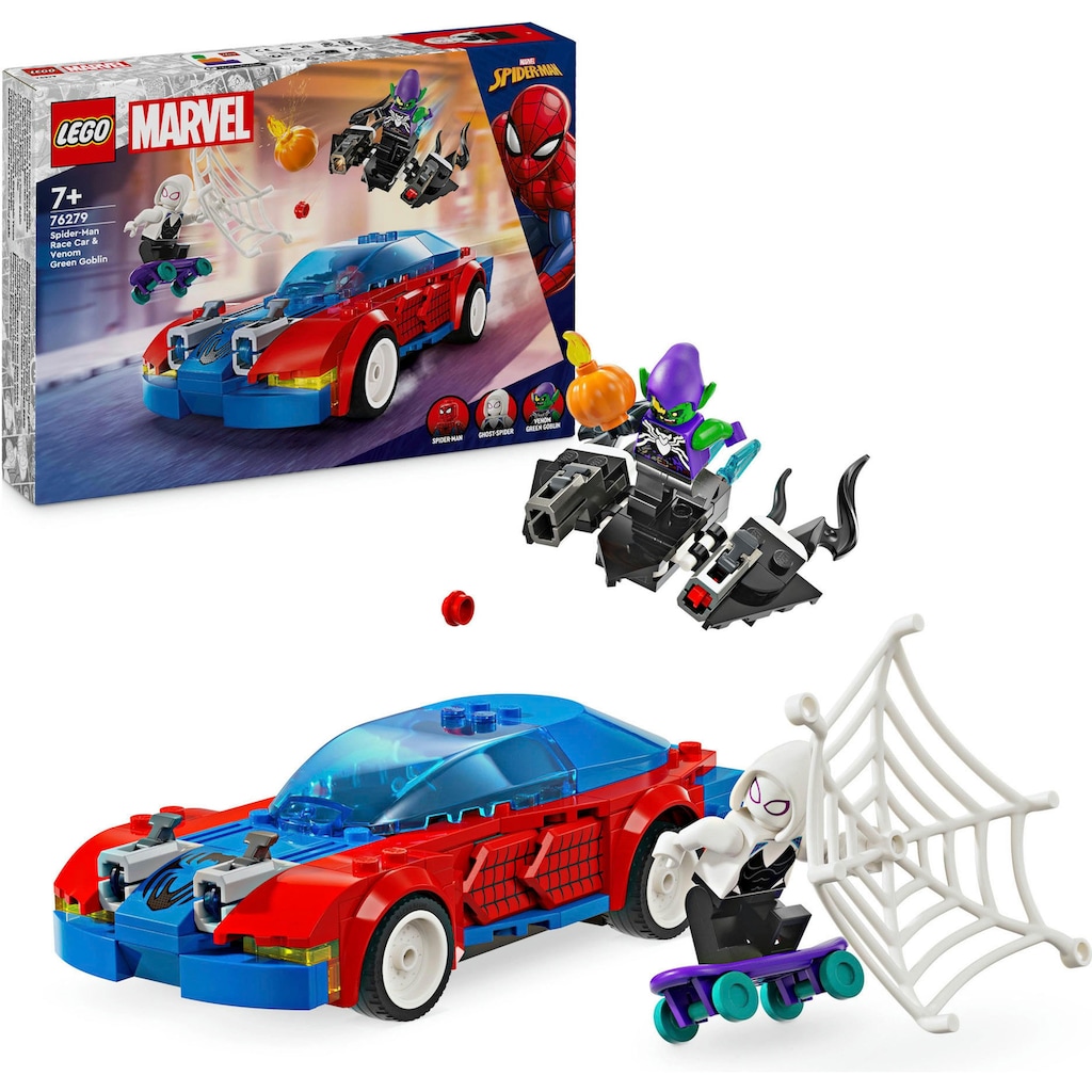 LEGO® Konstruktionsspielsteine »Spider-Mans Rennauto & Venom Green Goblin (76279), LEGO Super Heroes«, (227 St.), Made in Europe