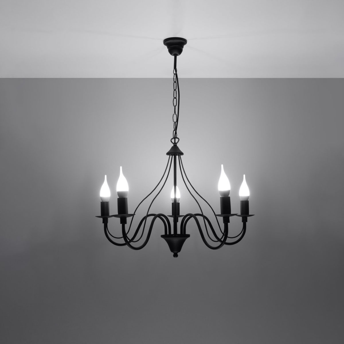 SOLLUX lighting Kronleuchter »MINERWA«, 5 flammig, Leuchtmittel E14   ohne günstig online kaufen