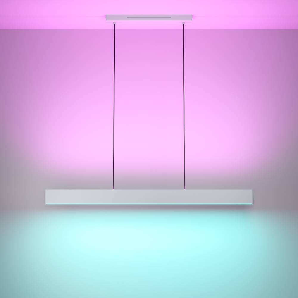 EGLO Hängeleuchte »ANDREAS-Z Hängelampe weiß, ZigBee 3.0, Pendelleuchte, Pendellampe«, 2 flammig, Leuchtmittel LED-Modul | LED fest integriert, Timer, App / Sprachsteuerung Alexa, 117x7x110cm, exkl. Fernbedienung
