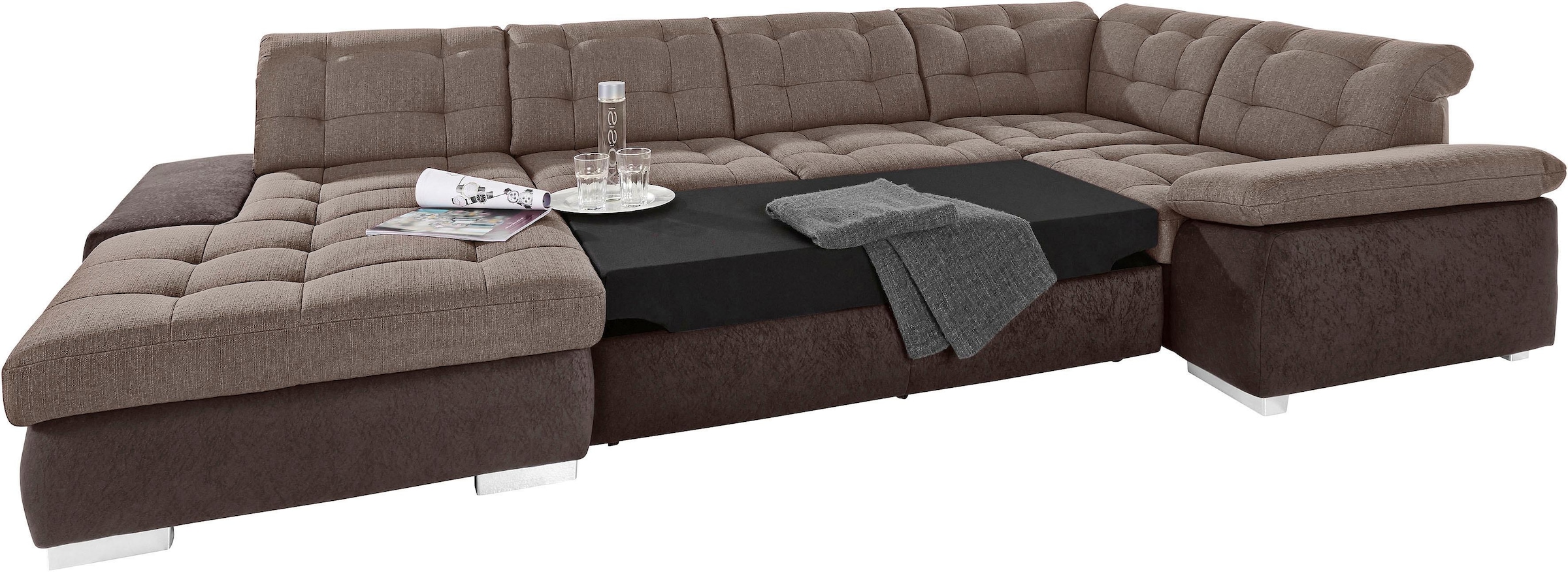sit&more Wohnlandschaft »Ontario U-Form«, XXL, wahlweise mit Bettfunktion